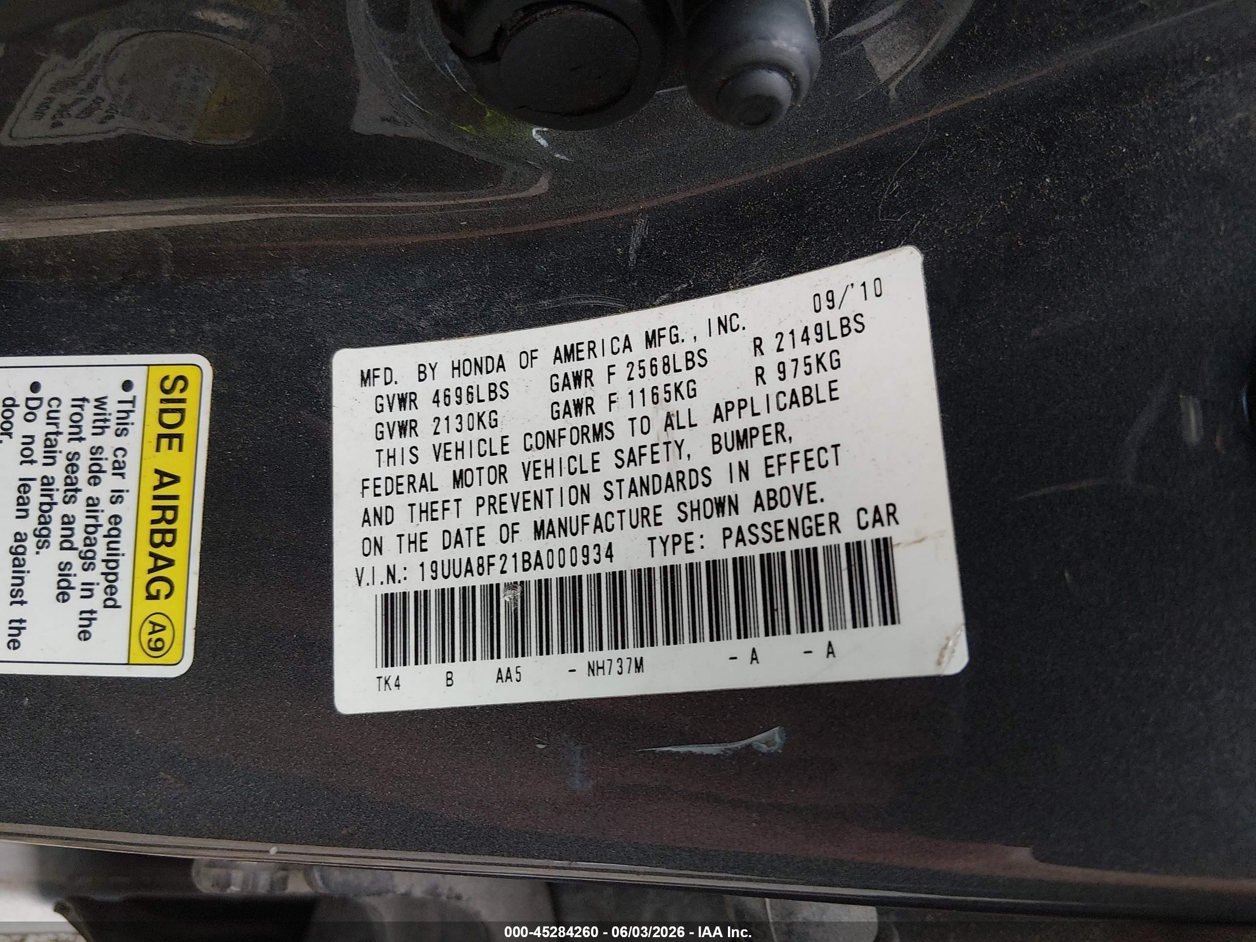 2011 Acura Tl 3.5 Gray vin: 19UUA8F21BA000934