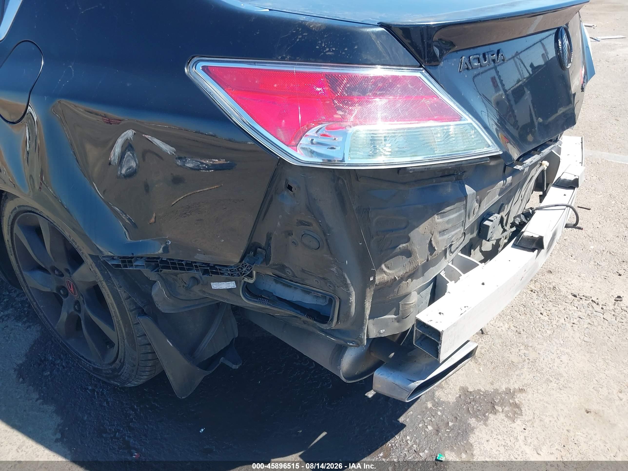 2012 Acura Tl 3.5 Черный vin: 19UUA8F21CA007268