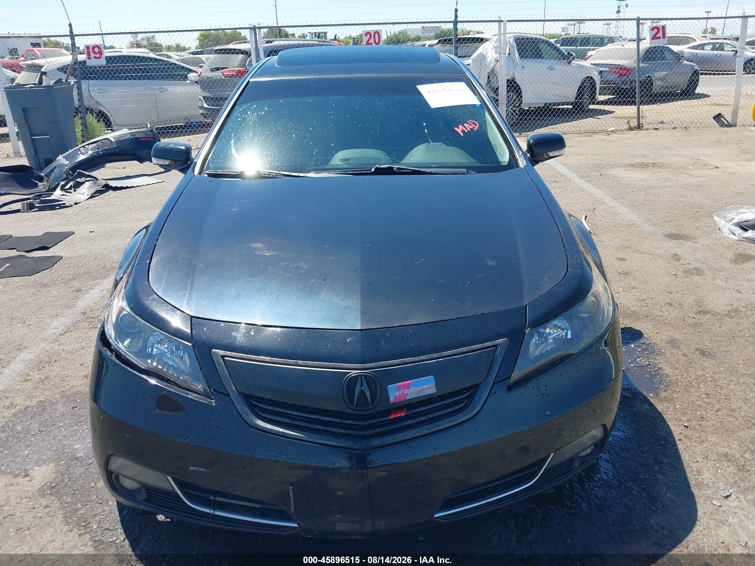 2012 Acura Tl 3.5 Черный vin: 19UUA8F21CA007268