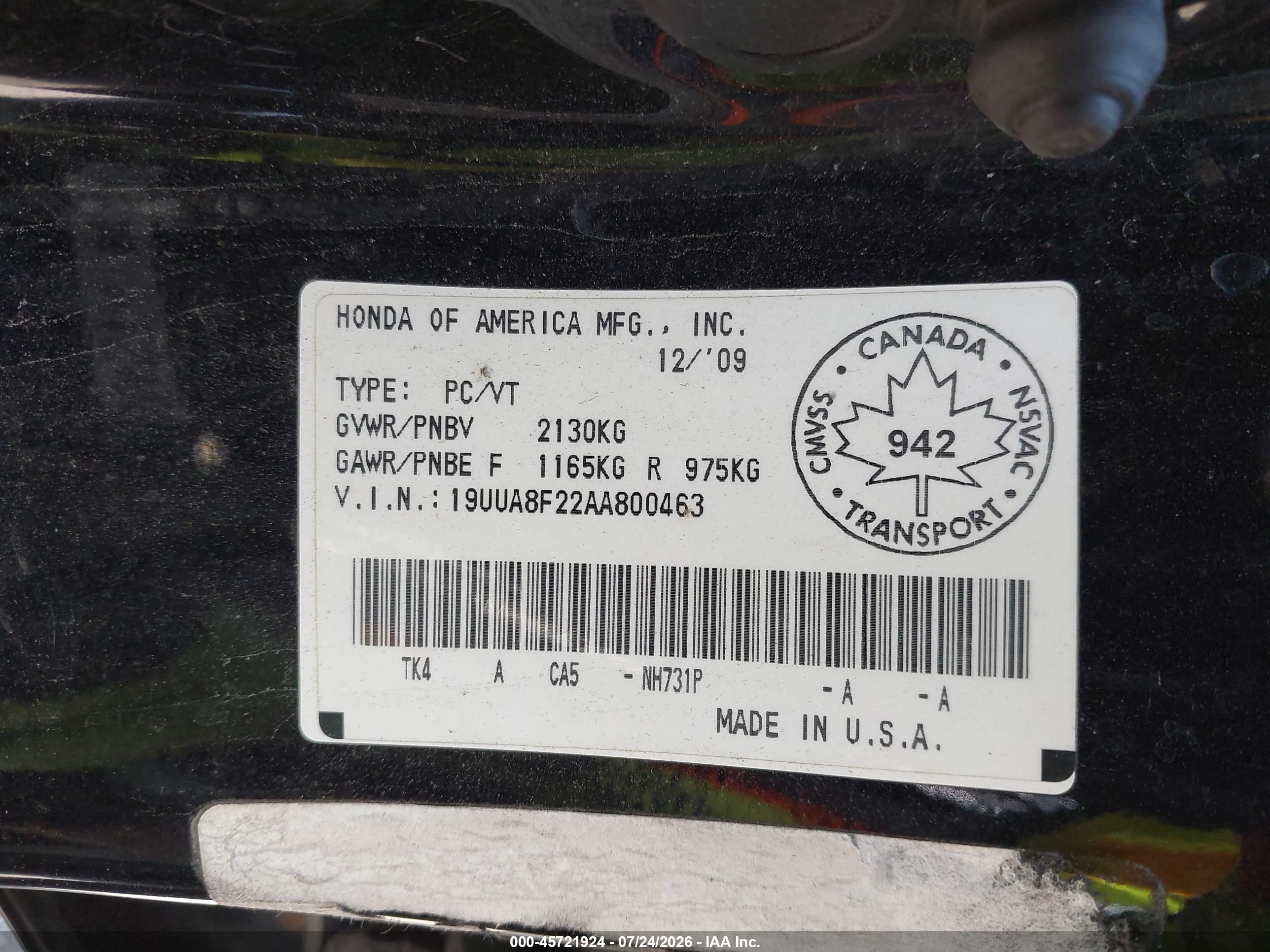 2010 Acura Tl 3.5 Black vin: 19UUA8F22AA800463