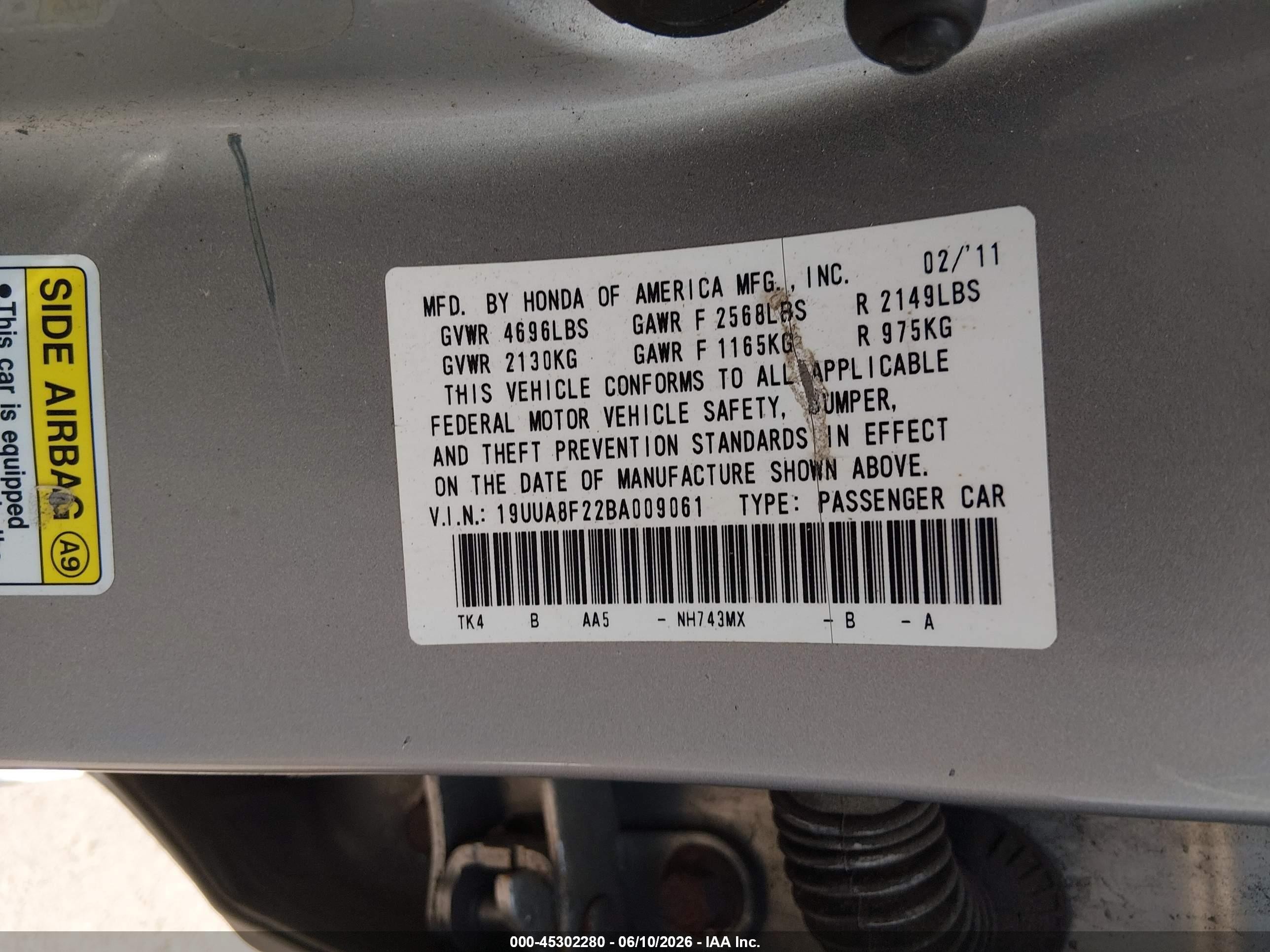 2011 Acura Tl 3.5 Silver vin: 19UUA8F22BA009061