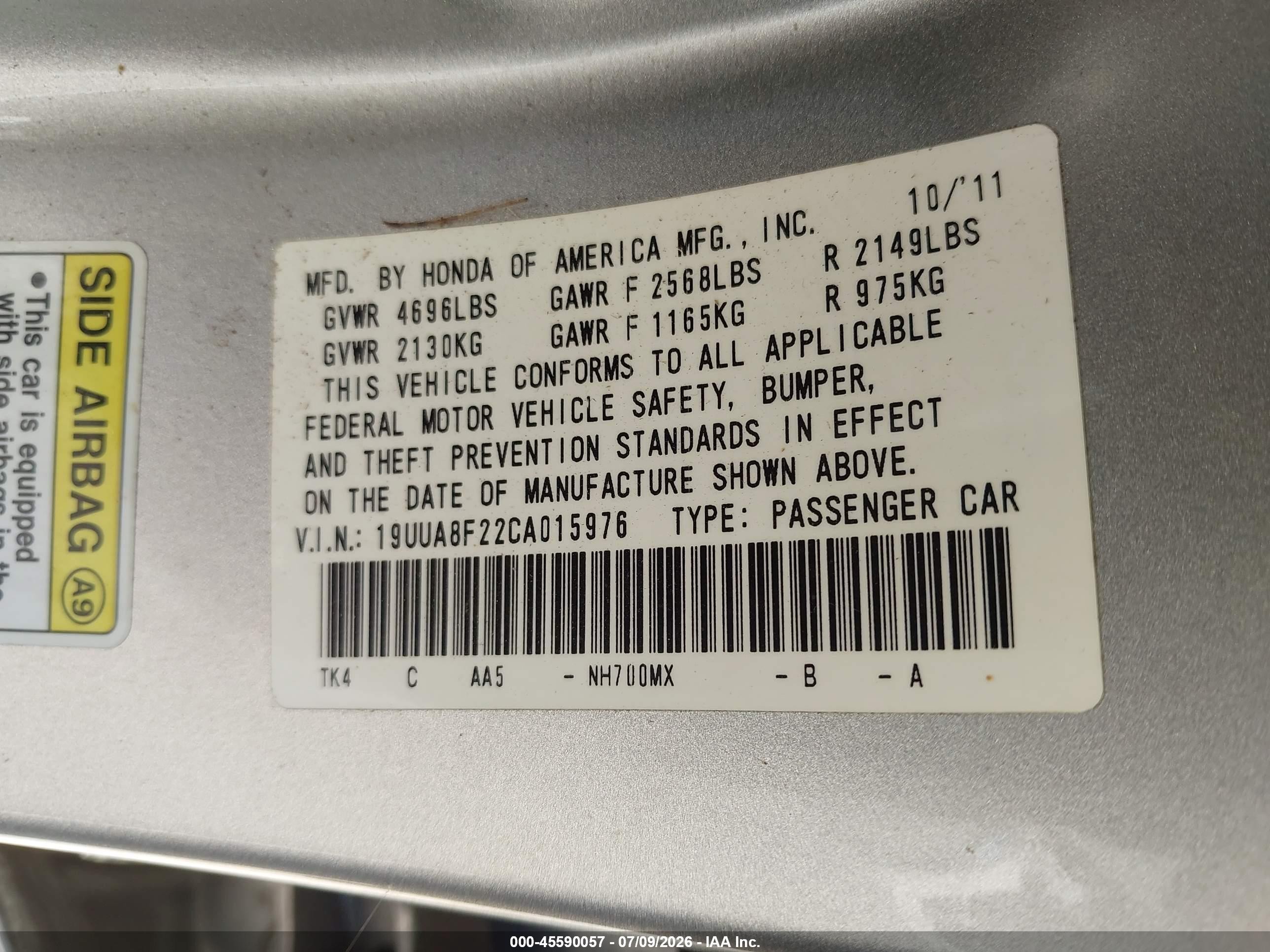 2012 Acura Tl 3.5 Silver vin: 19UUA8F22CA015976