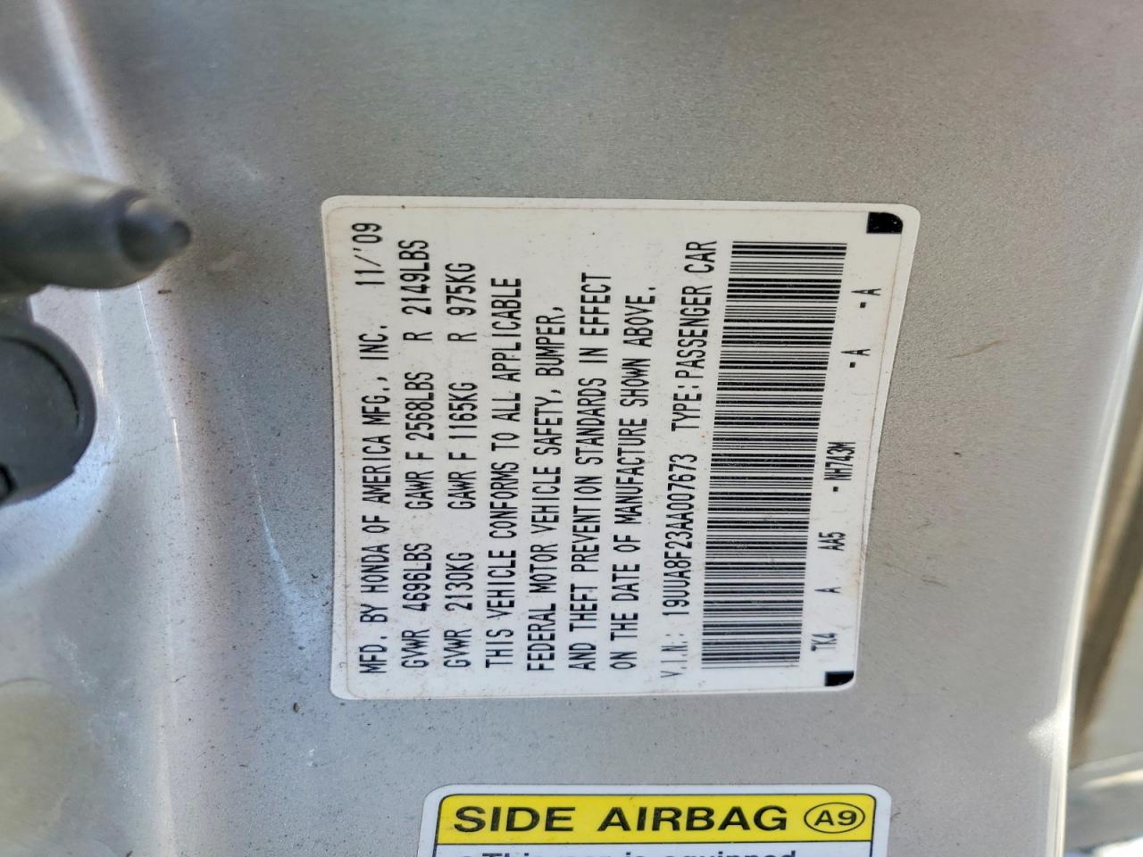 2010 Acura Tl Silver vin: 19UUA8F23AA007673