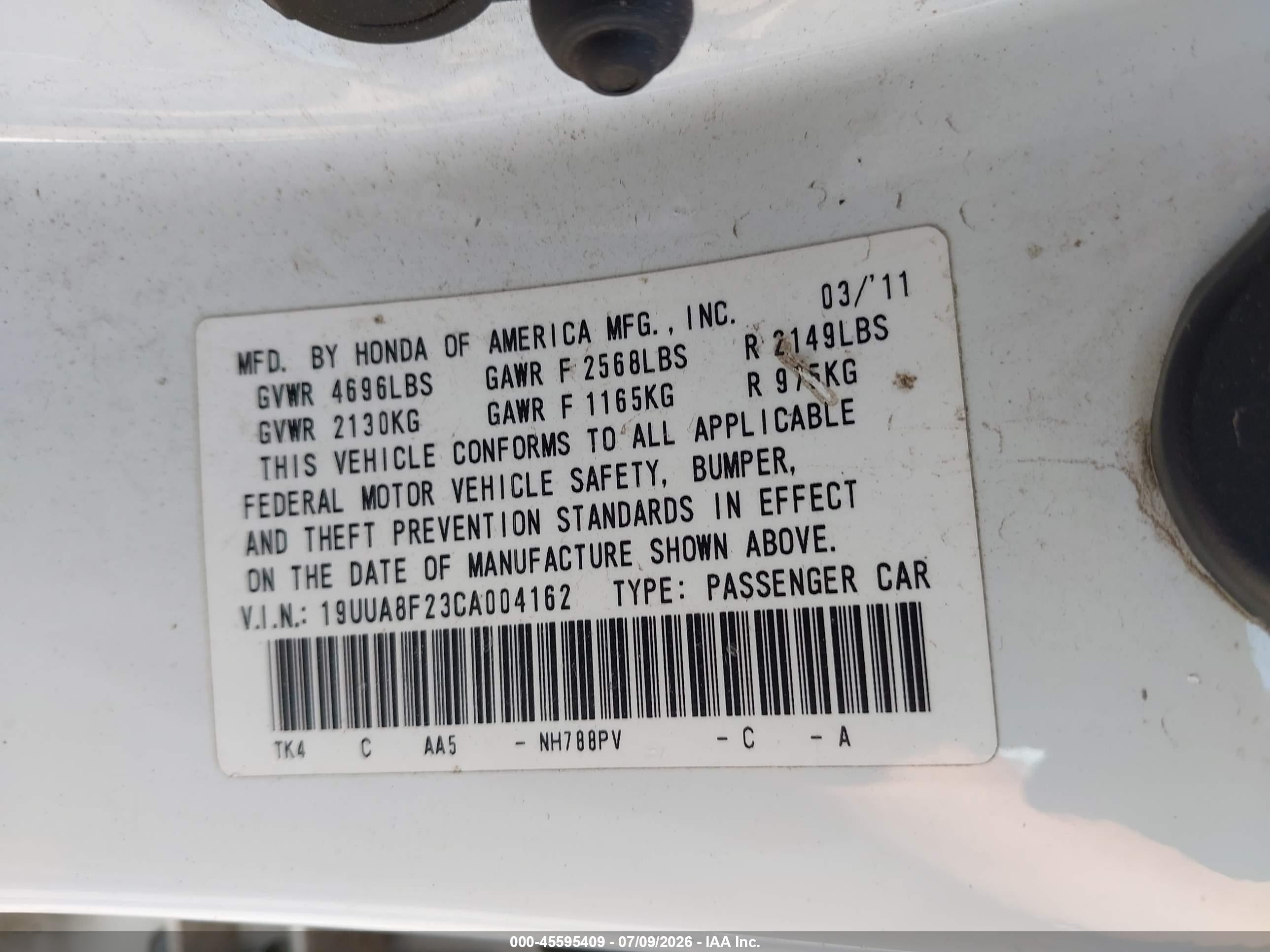 2012 Acura Tl 3.5 White vin: 19UUA8F23CA004162