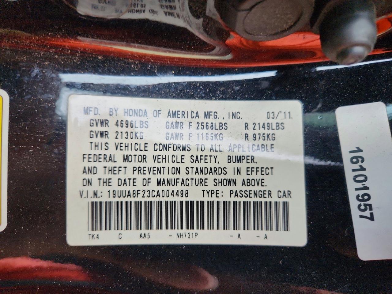 2012 Acura Tl Black vin: 19UUA8F23CA004498