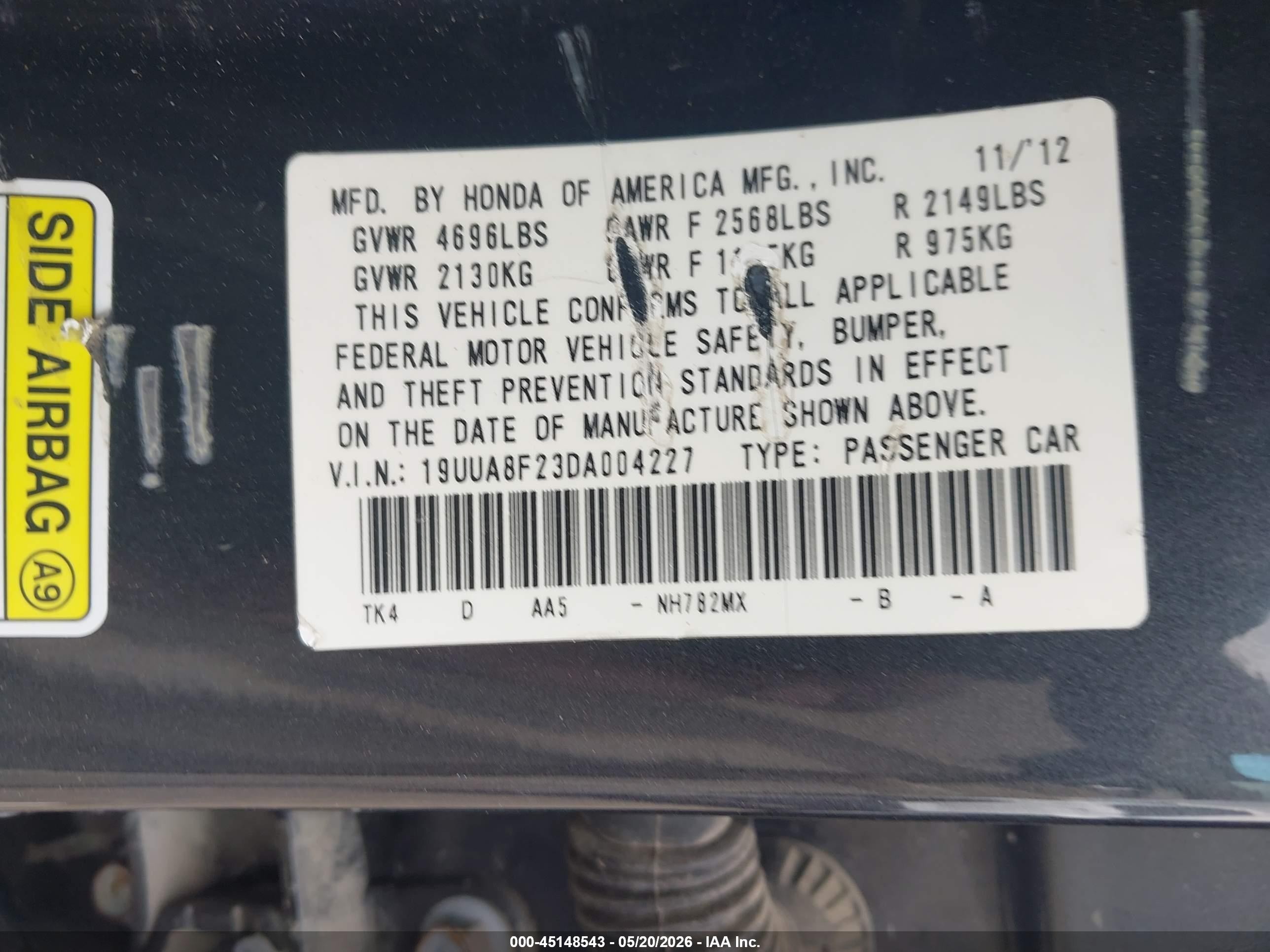 2013 Acura Tl 3.5 Gray vin: 19UUA8F23DA004227