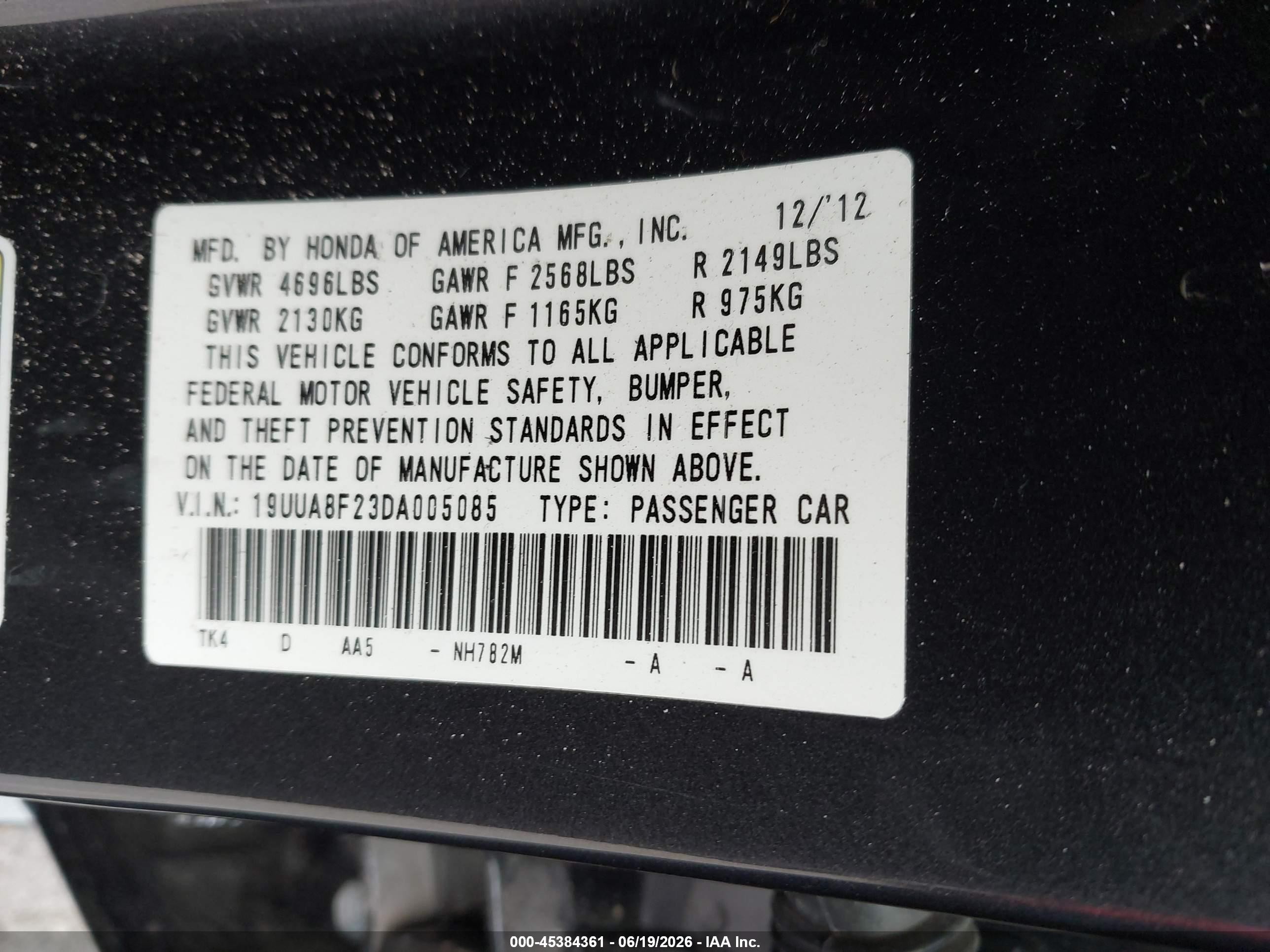 2013 Acura Tl 3.5 Gray vin: 19UUA8F23DA005085