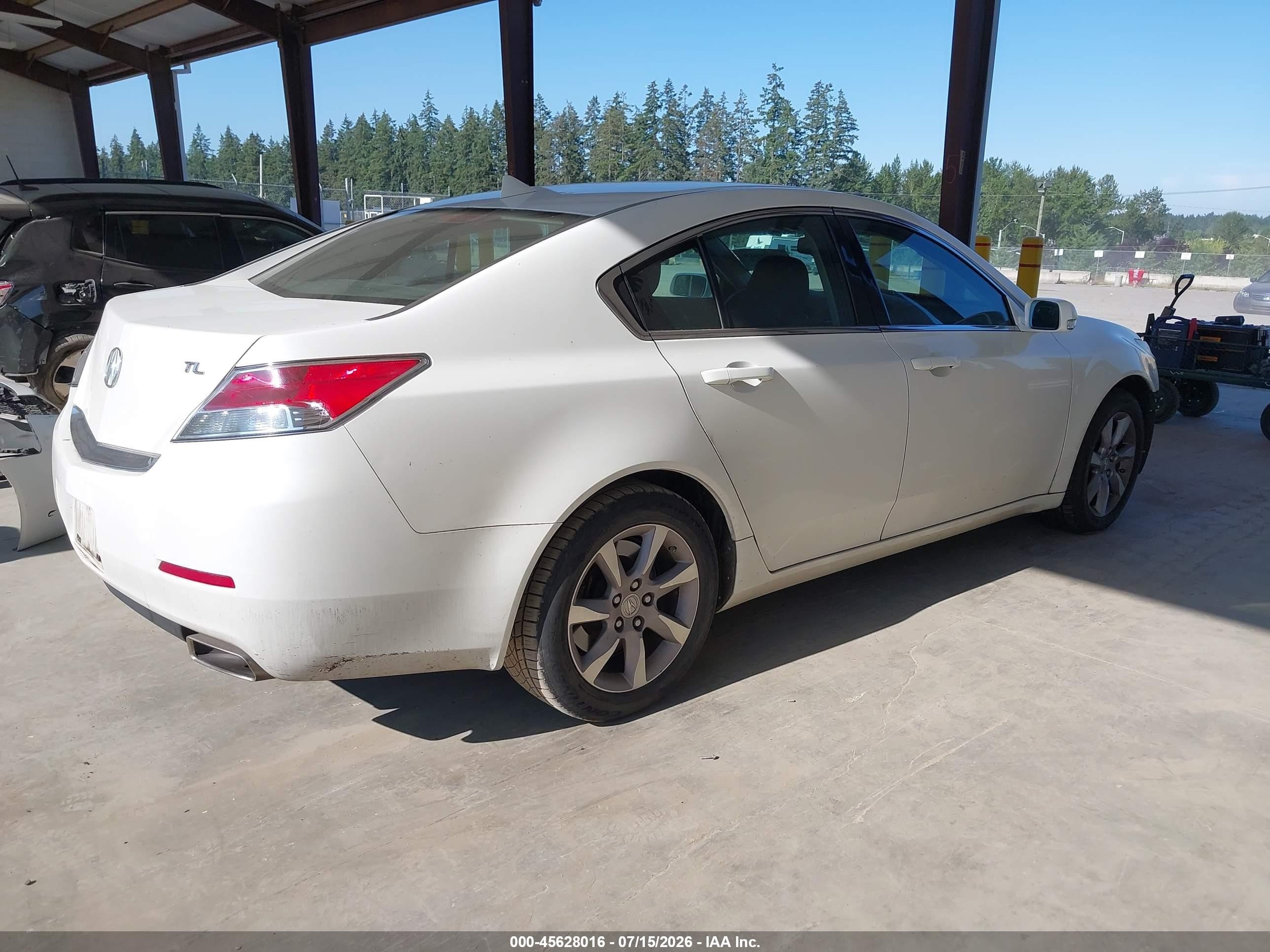 2013 Acura Tl 3.5 White vin: 19UUA8F23DA016250