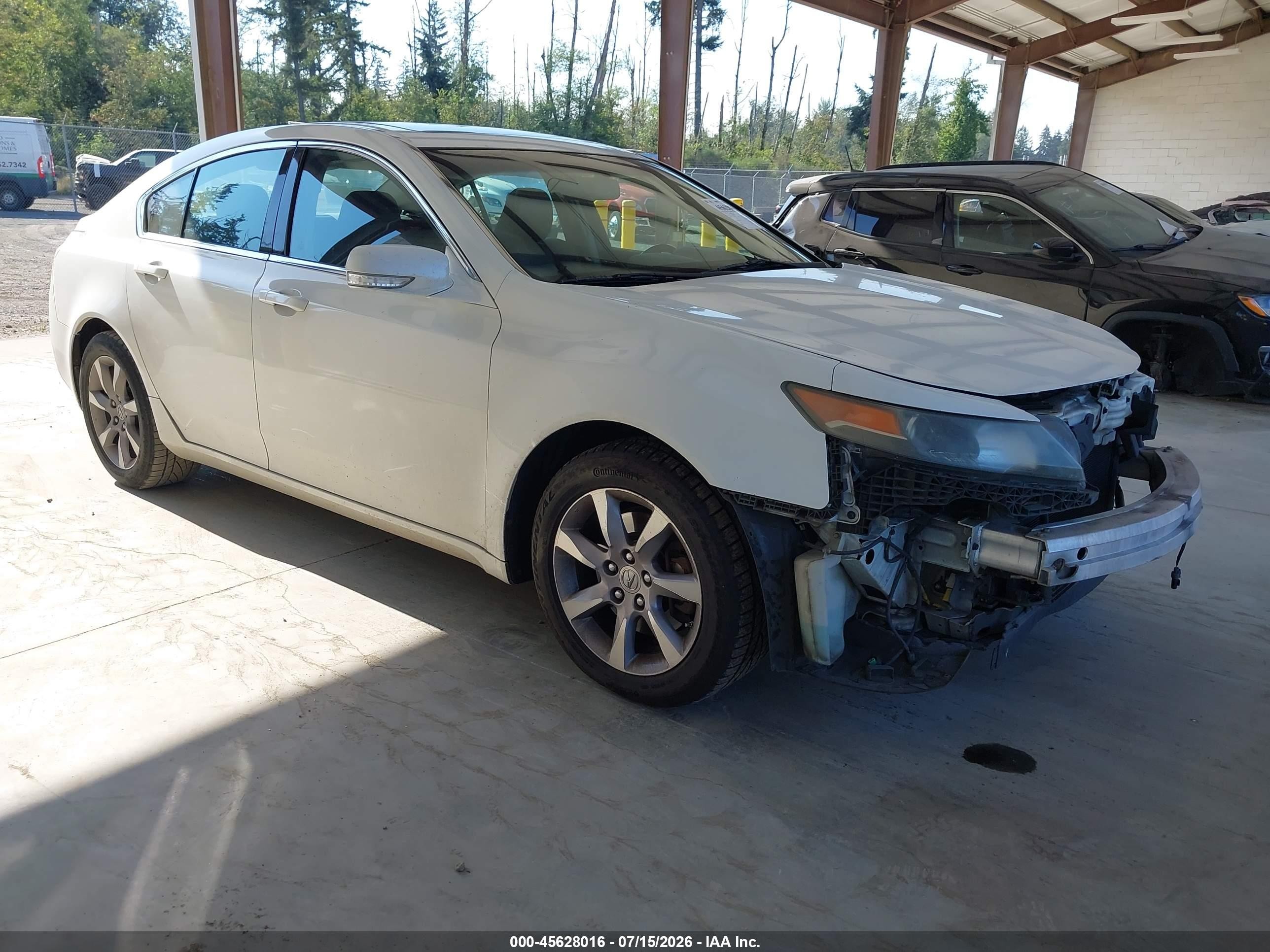 2013 Acura Tl 3.5 White vin: 19UUA8F23DA016250