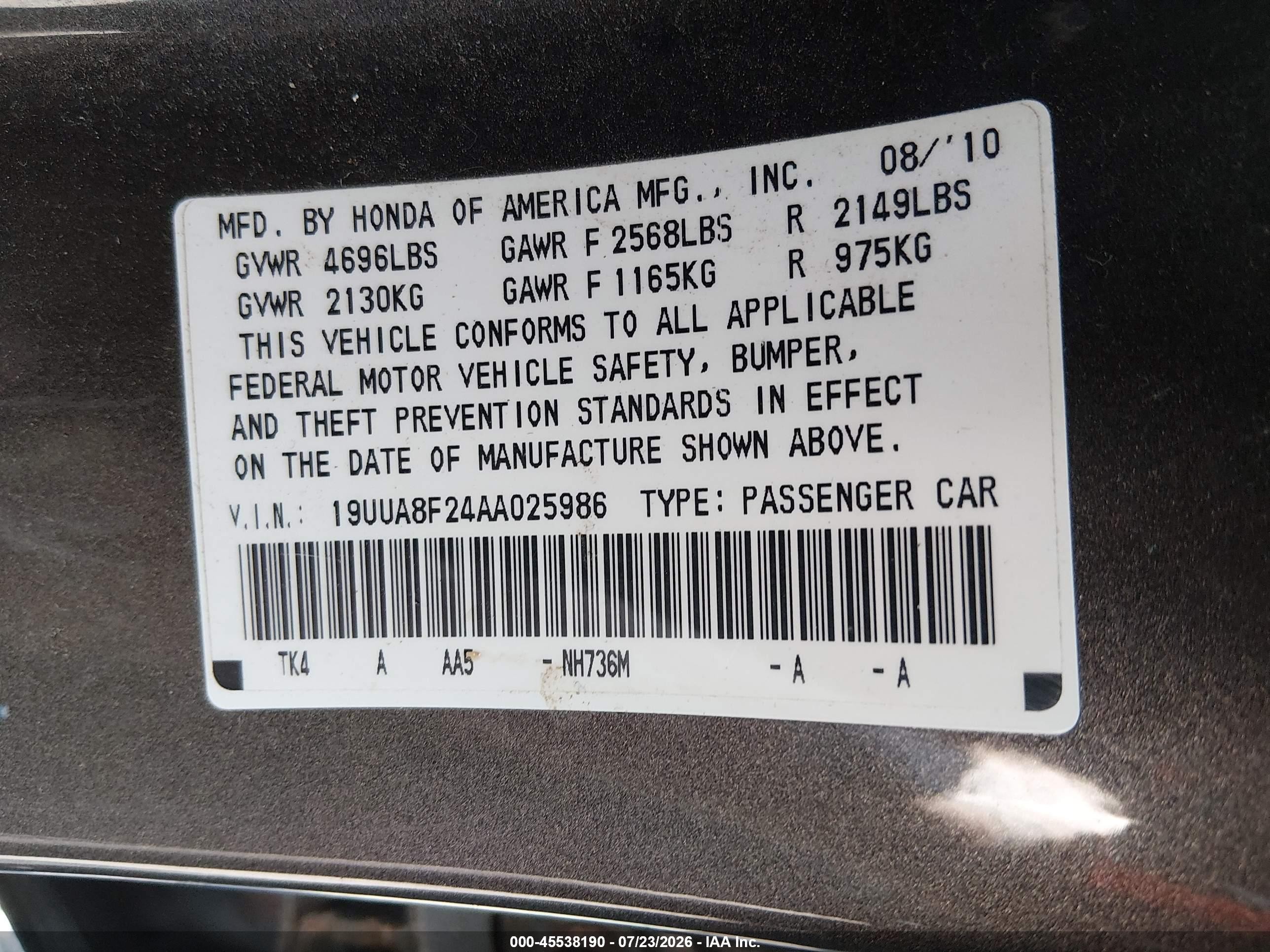 2010 Acura Tl 3.5 Black vin: 19UUA8F24AA025986