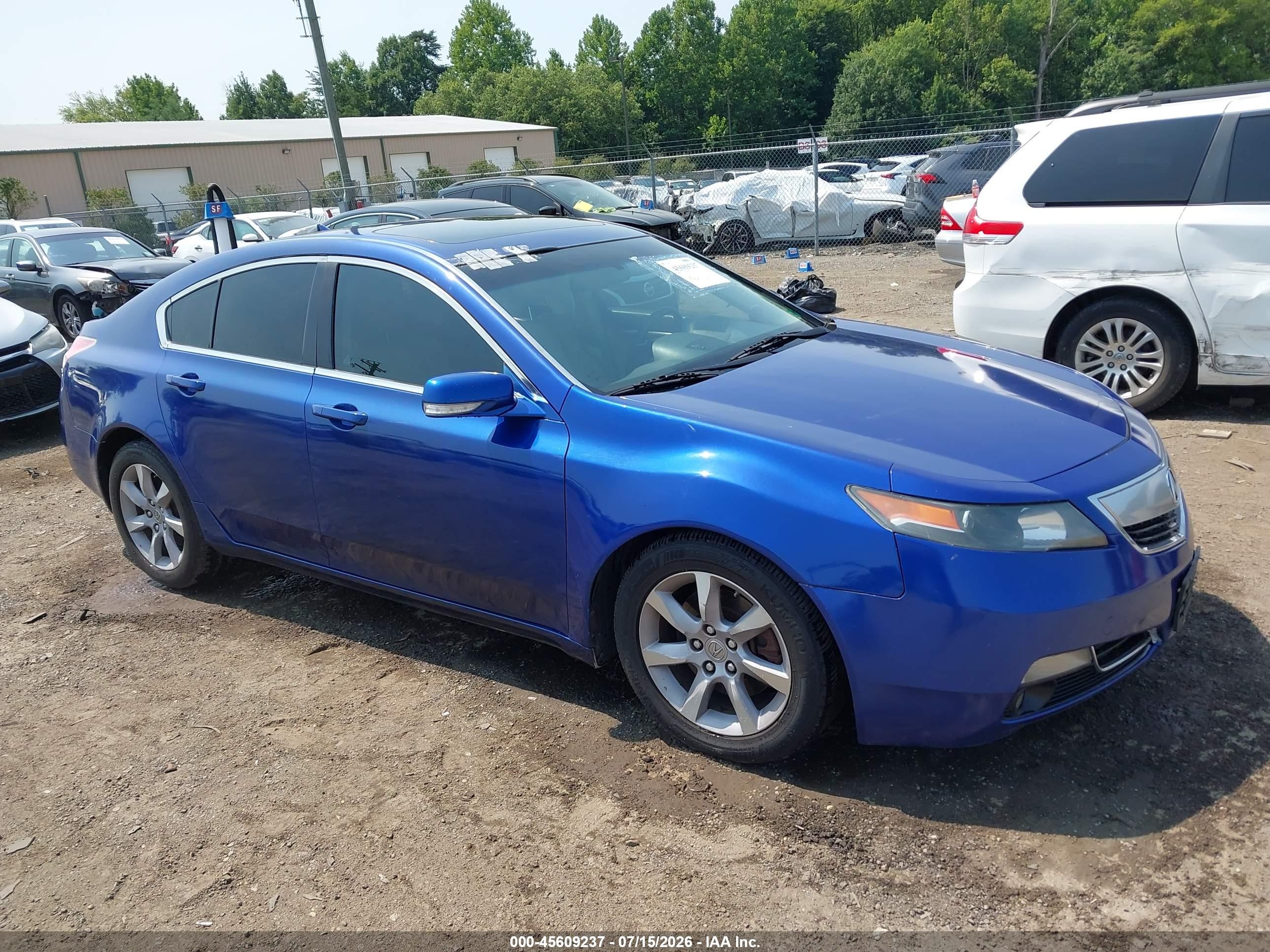 2013 Acura Tl 3.5 Blue vin: 19UUA8F24DA010103