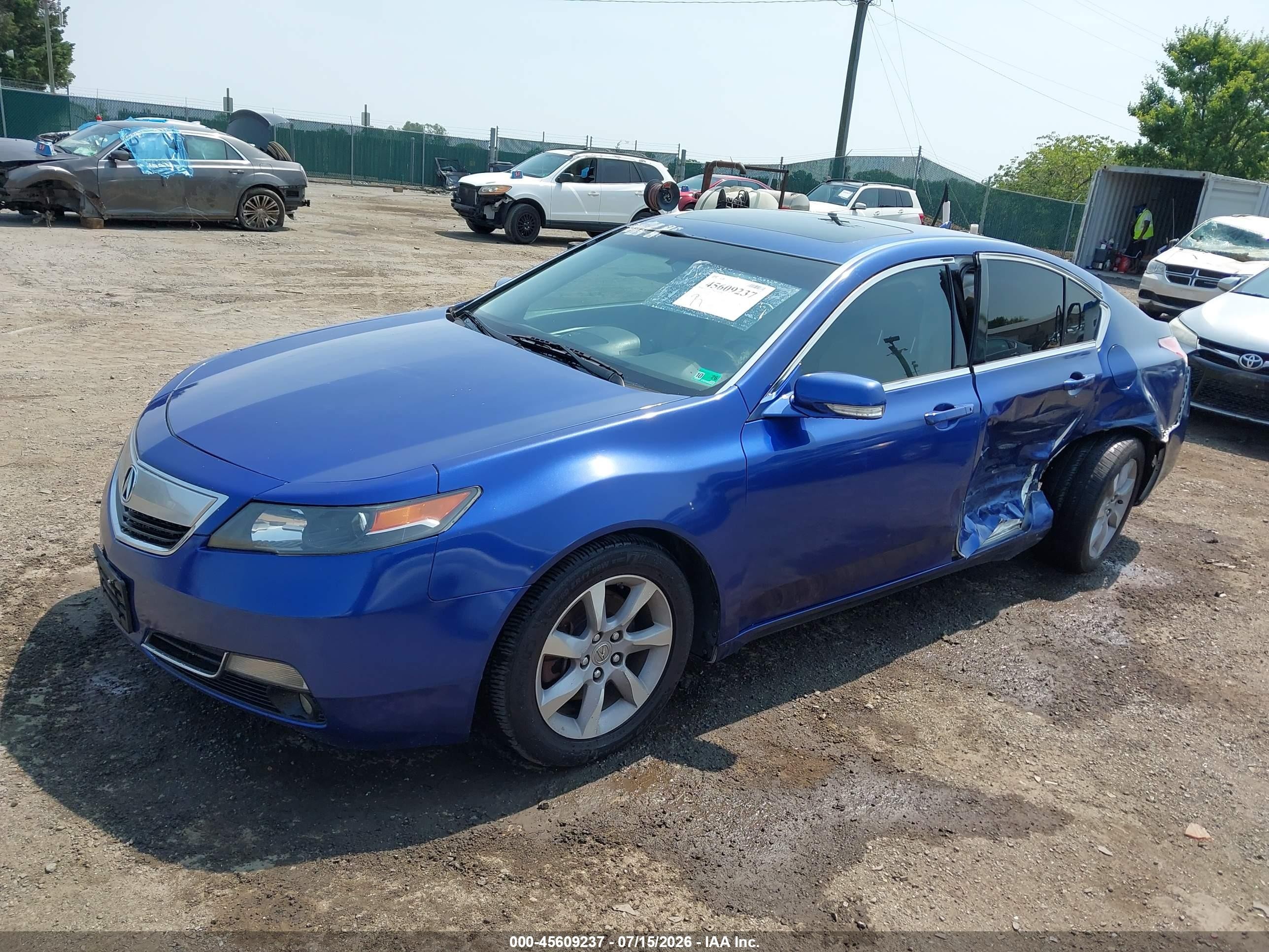 2013 Acura Tl 3.5 Blue vin: 19UUA8F24DA010103