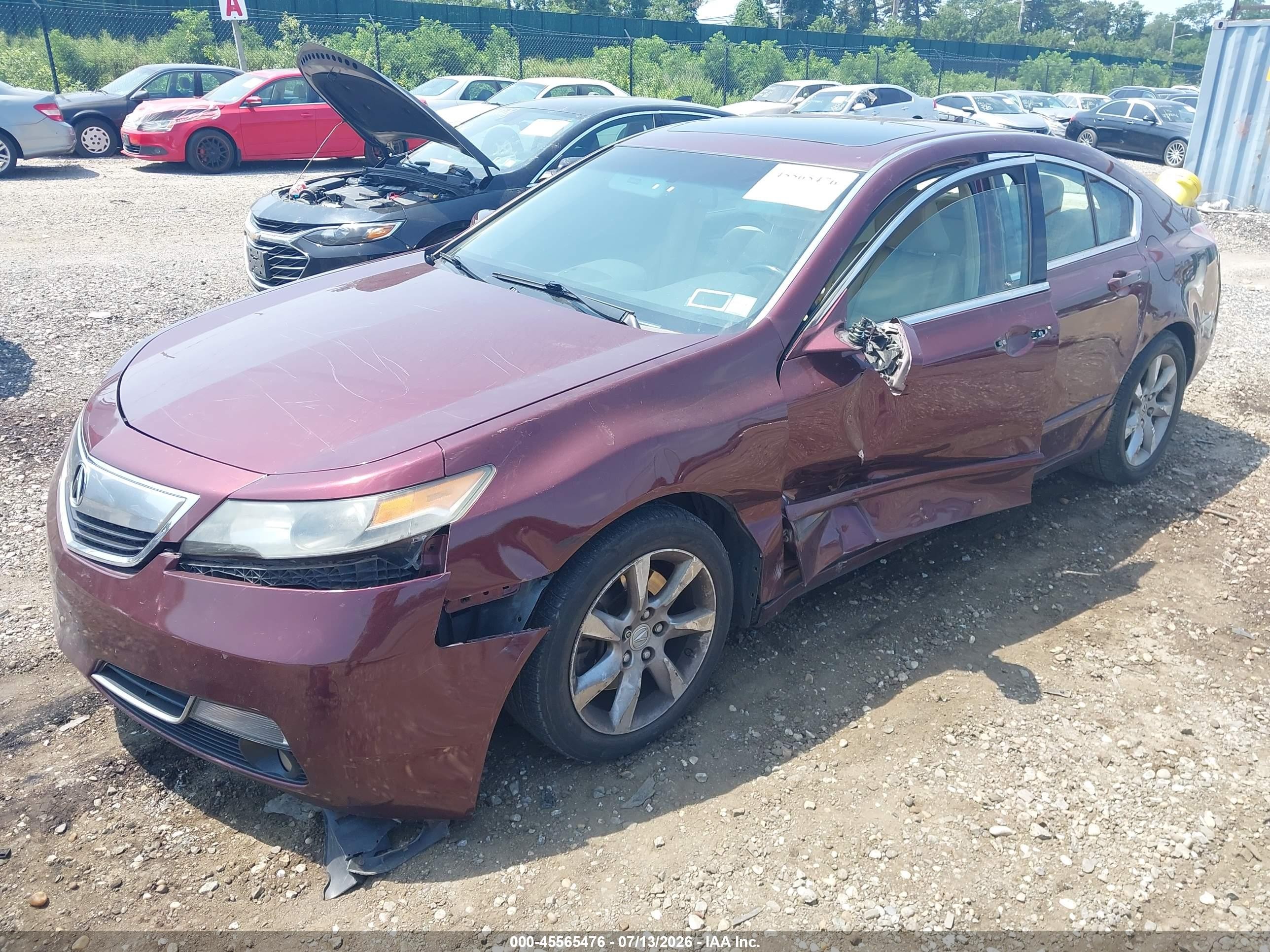 2012 Acura Tl 3.5 Red vin: 19UUA8F25CA000422