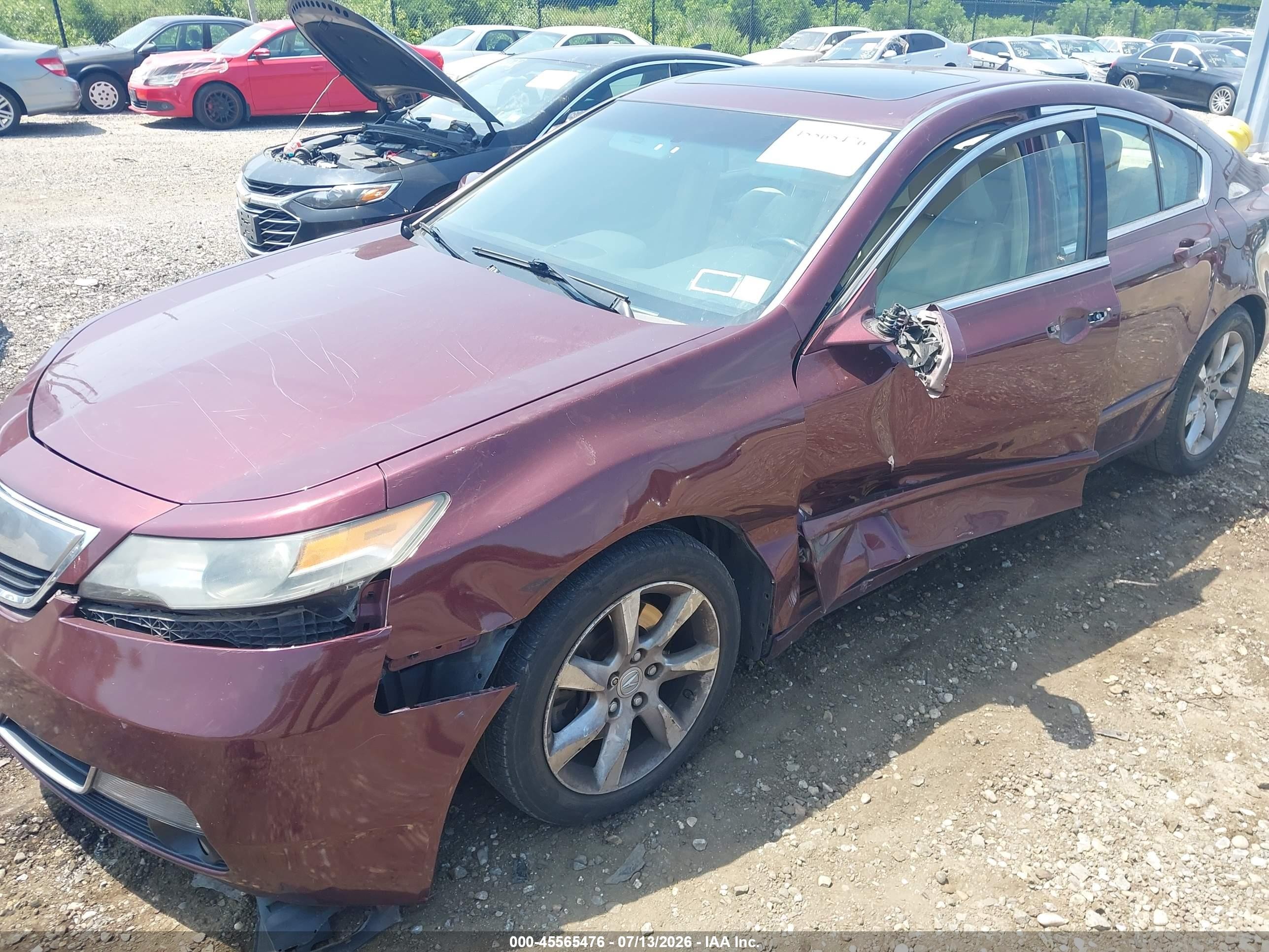 2012 Acura Tl 3.5 Red vin: 19UUA8F25CA000422