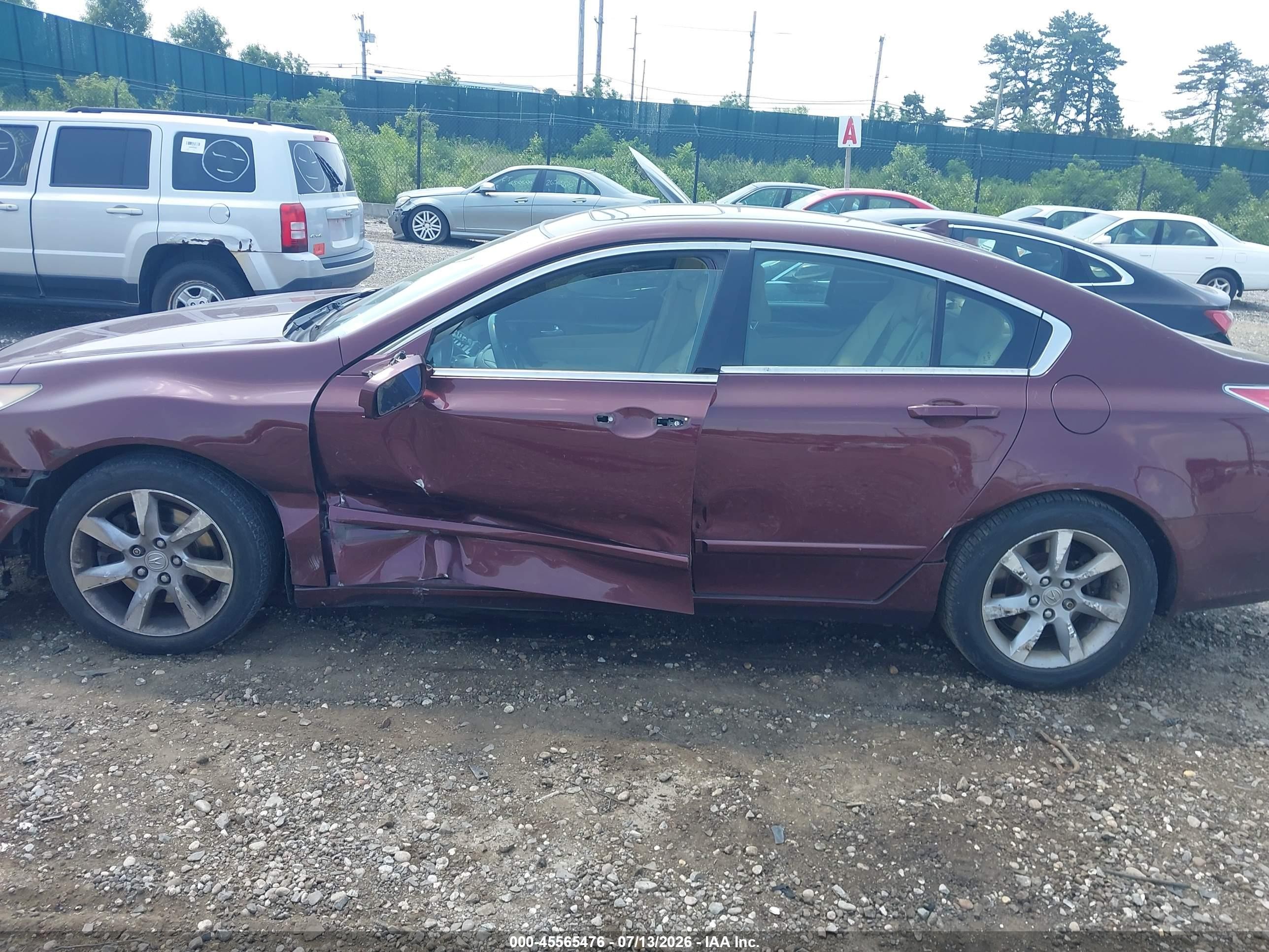 2012 Acura Tl 3.5 Red vin: 19UUA8F25CA000422