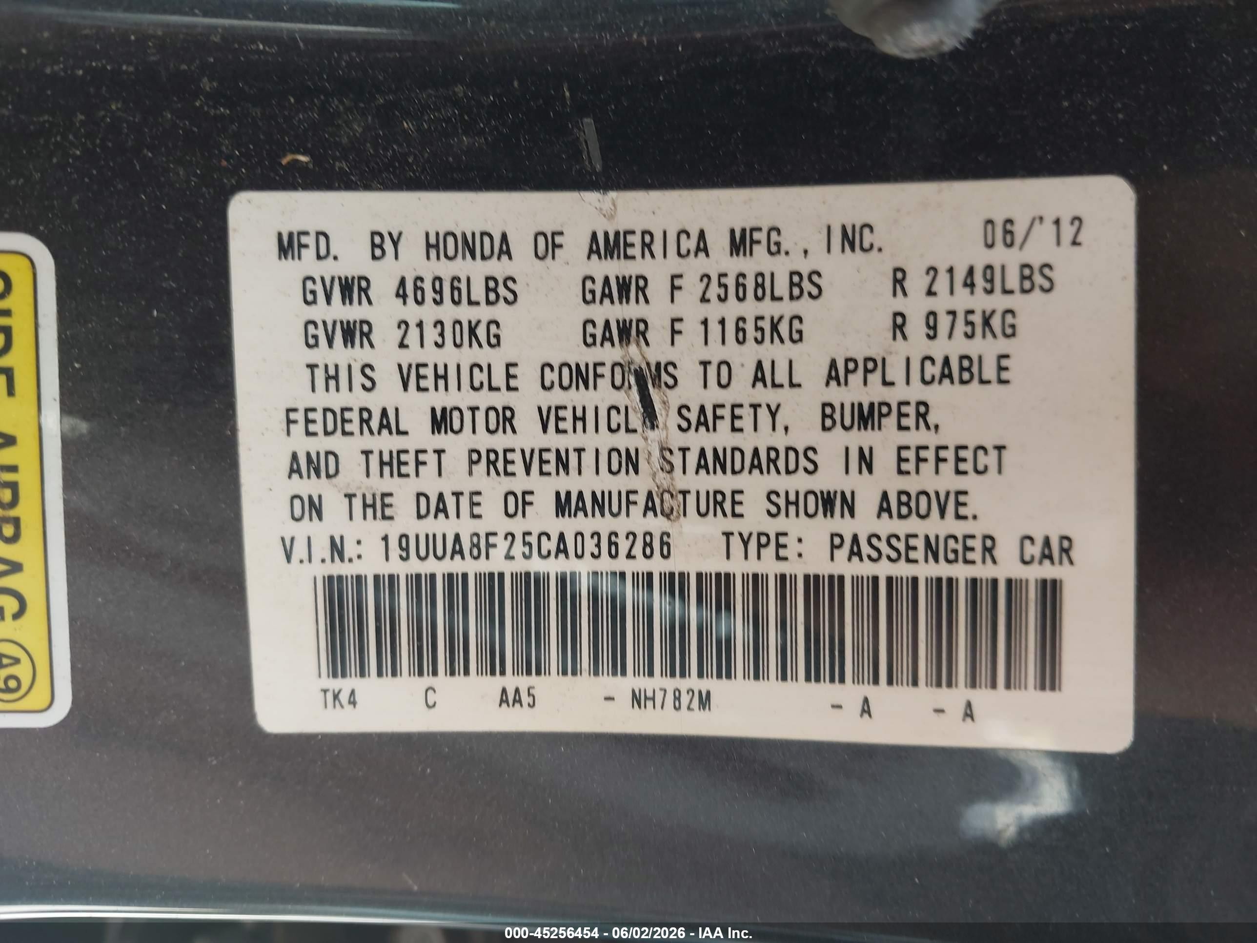 2012 Acura Tl 3.5 Gray vin: 19UUA8F25CA036286
