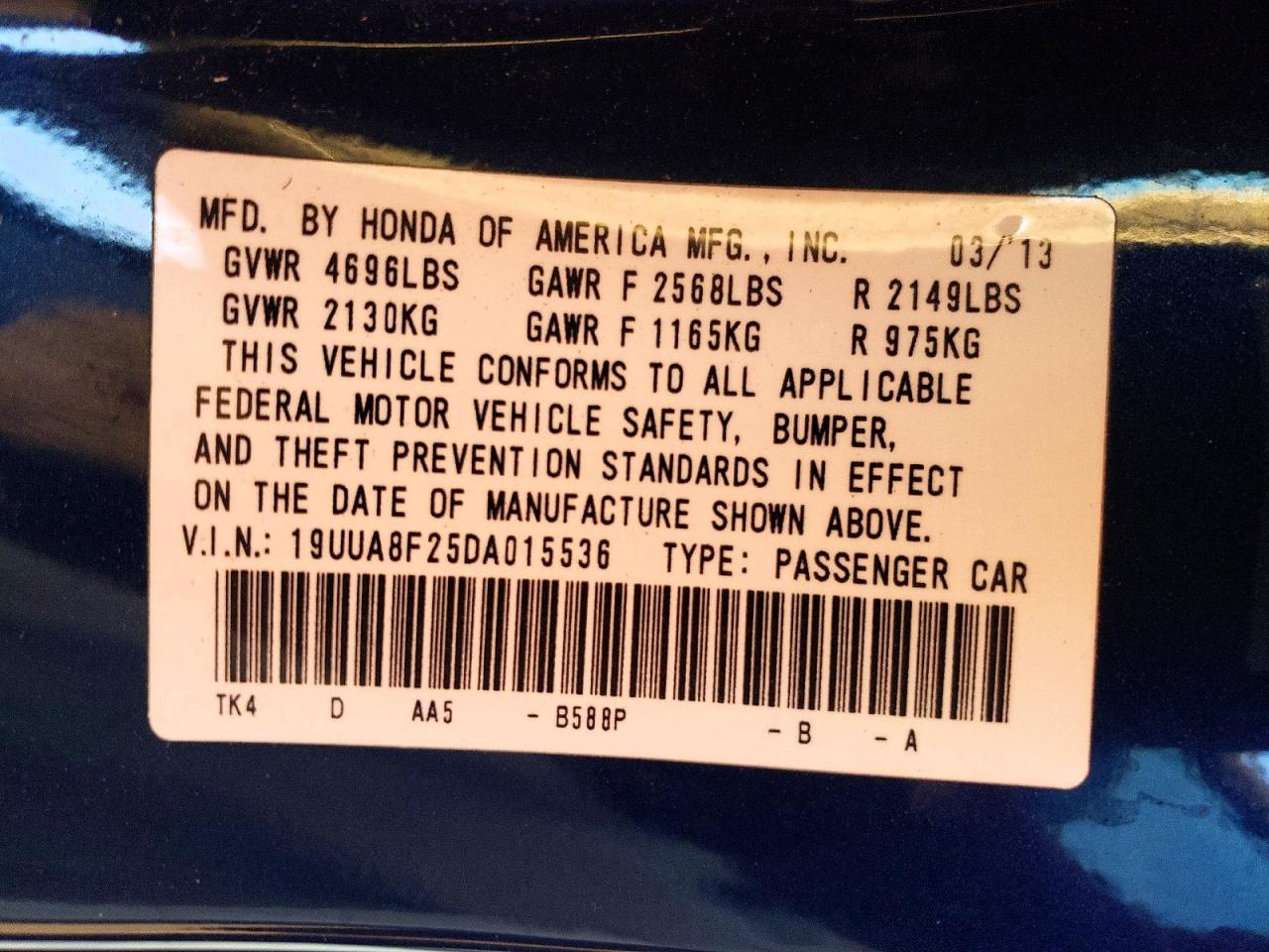 2013 Acura Tl Blue vin: 19UUA8F25DA015536