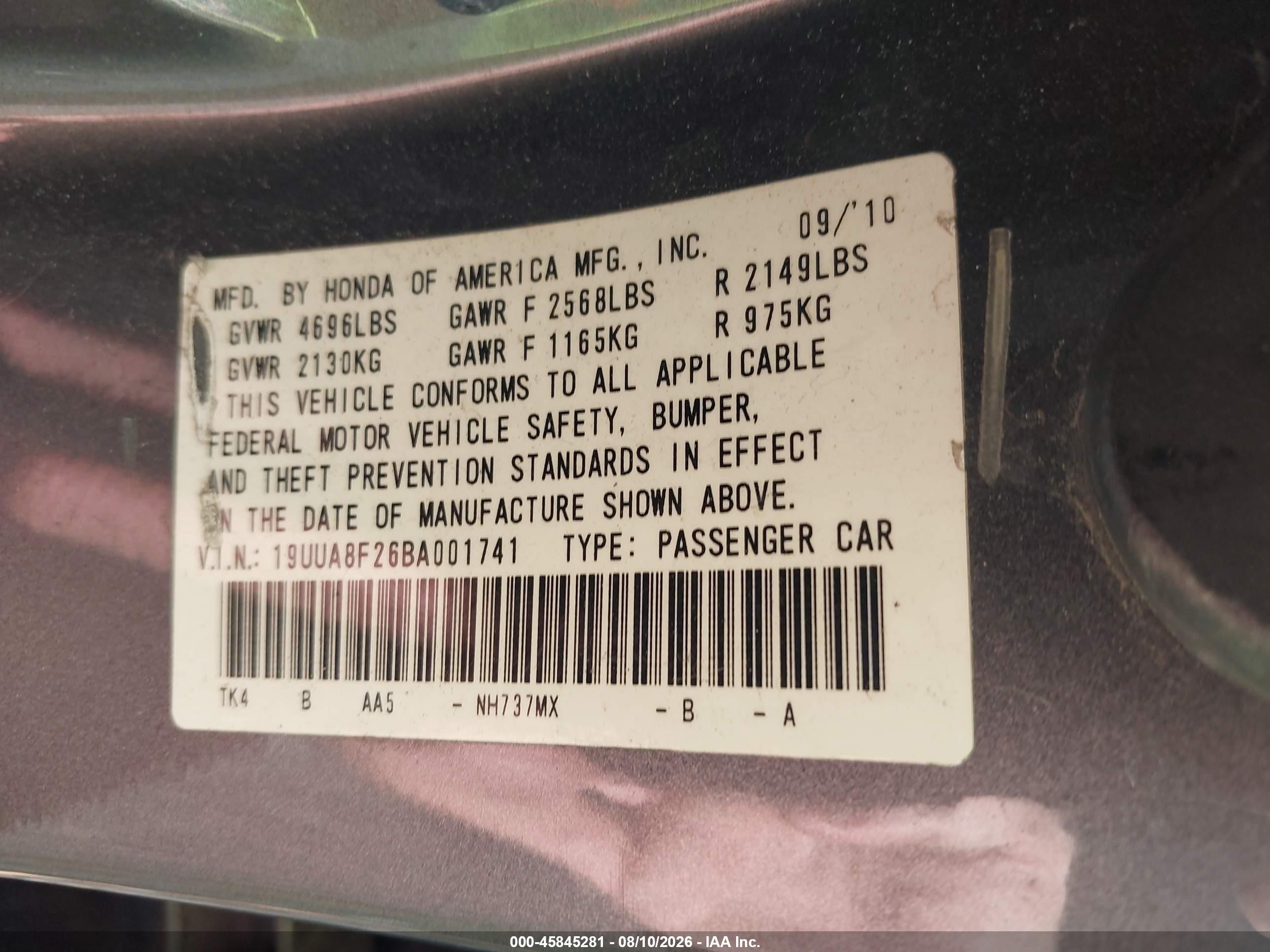 2011 Acura Tl 3.5 Gray vin: 19UUA8F26BA001741