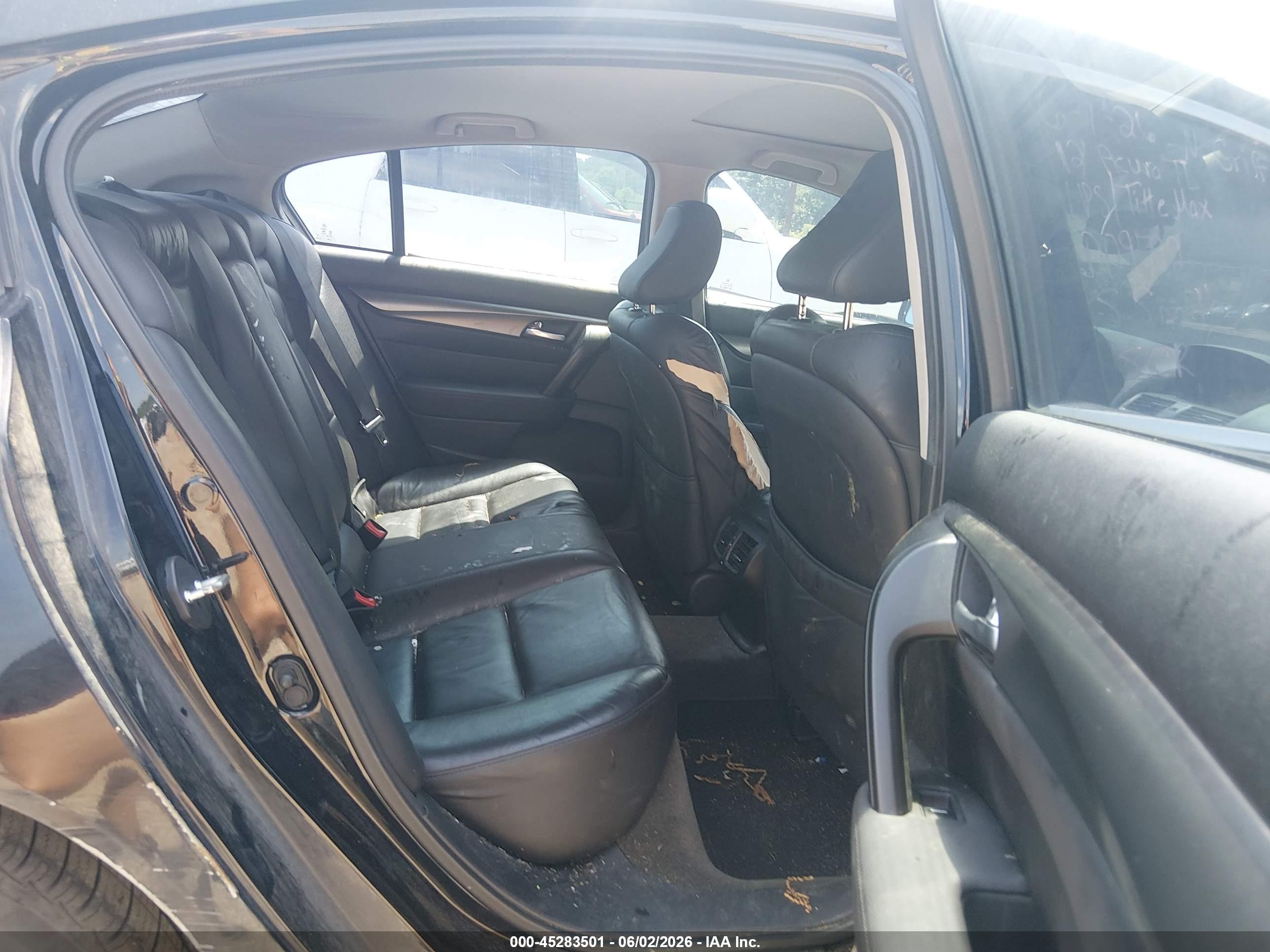2012 Acura Tl 3.5 Black vin: 19UUA8F26CA009792