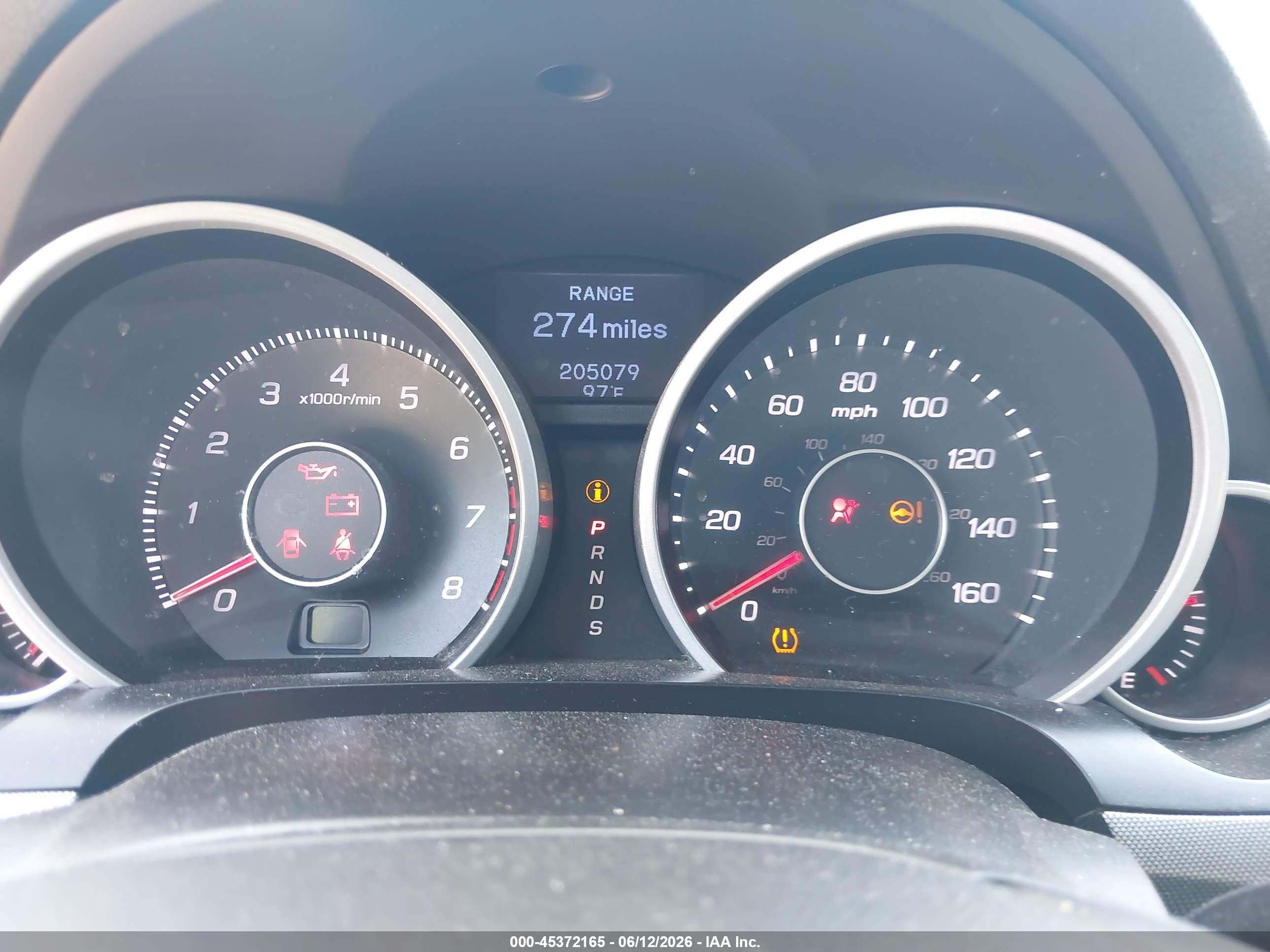 2012 Acura Tl 3.5 Black vin: 19UUA8F26CA014250