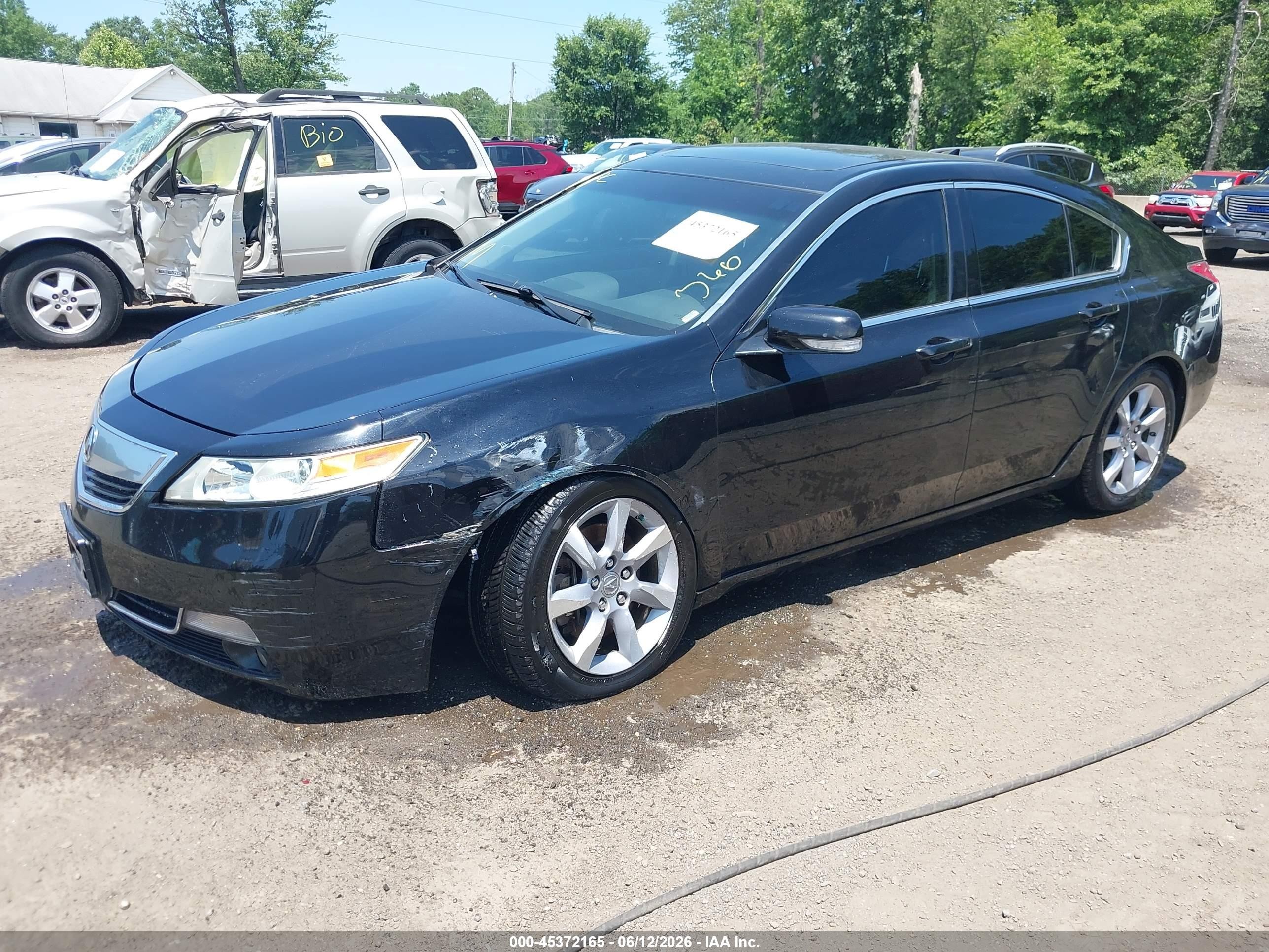 2012 Acura Tl 3.5 Black vin: 19UUA8F26CA014250
