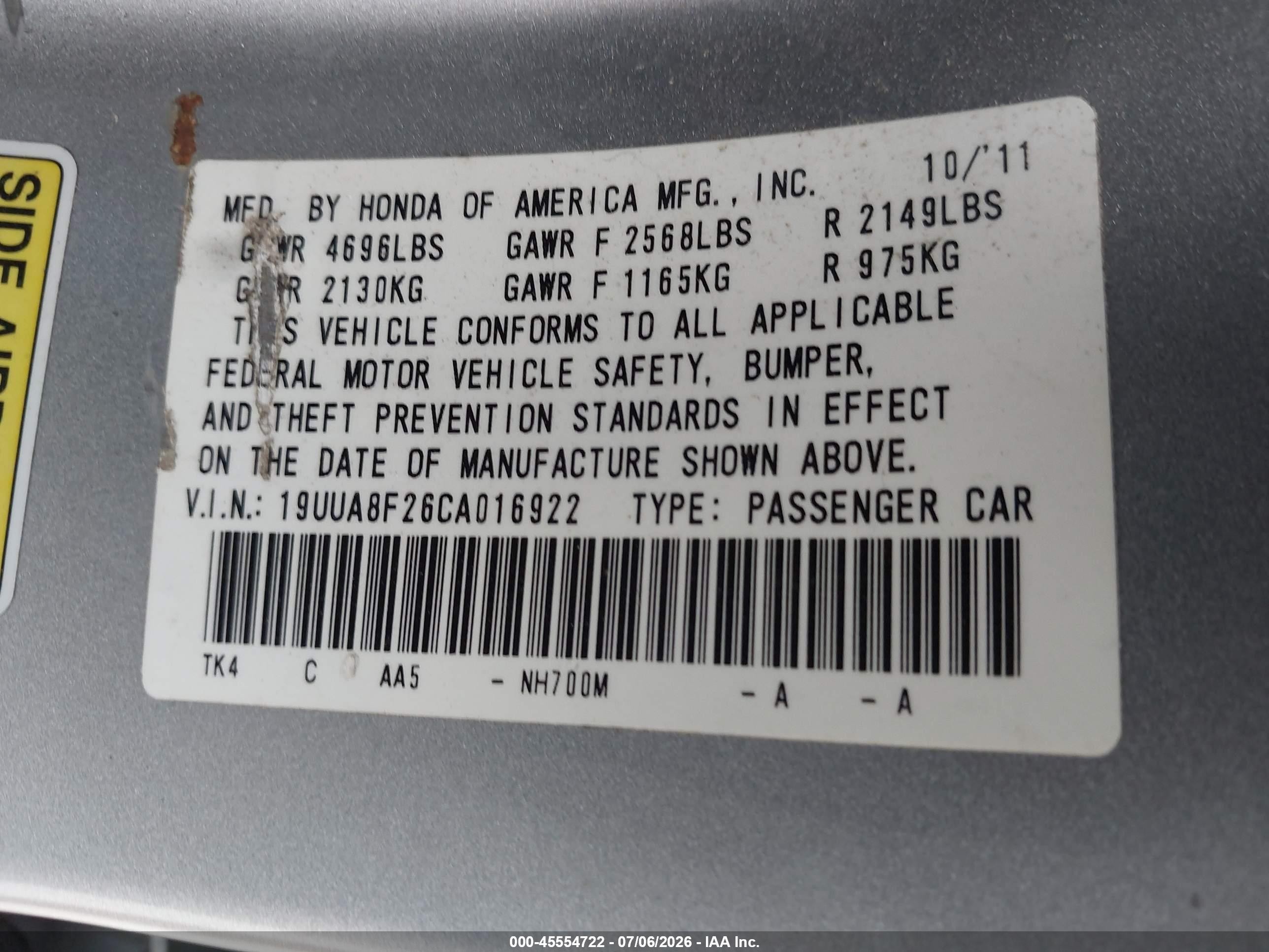 2012 Acura Tl 3.5 Silver vin: 19UUA8F26CA016922