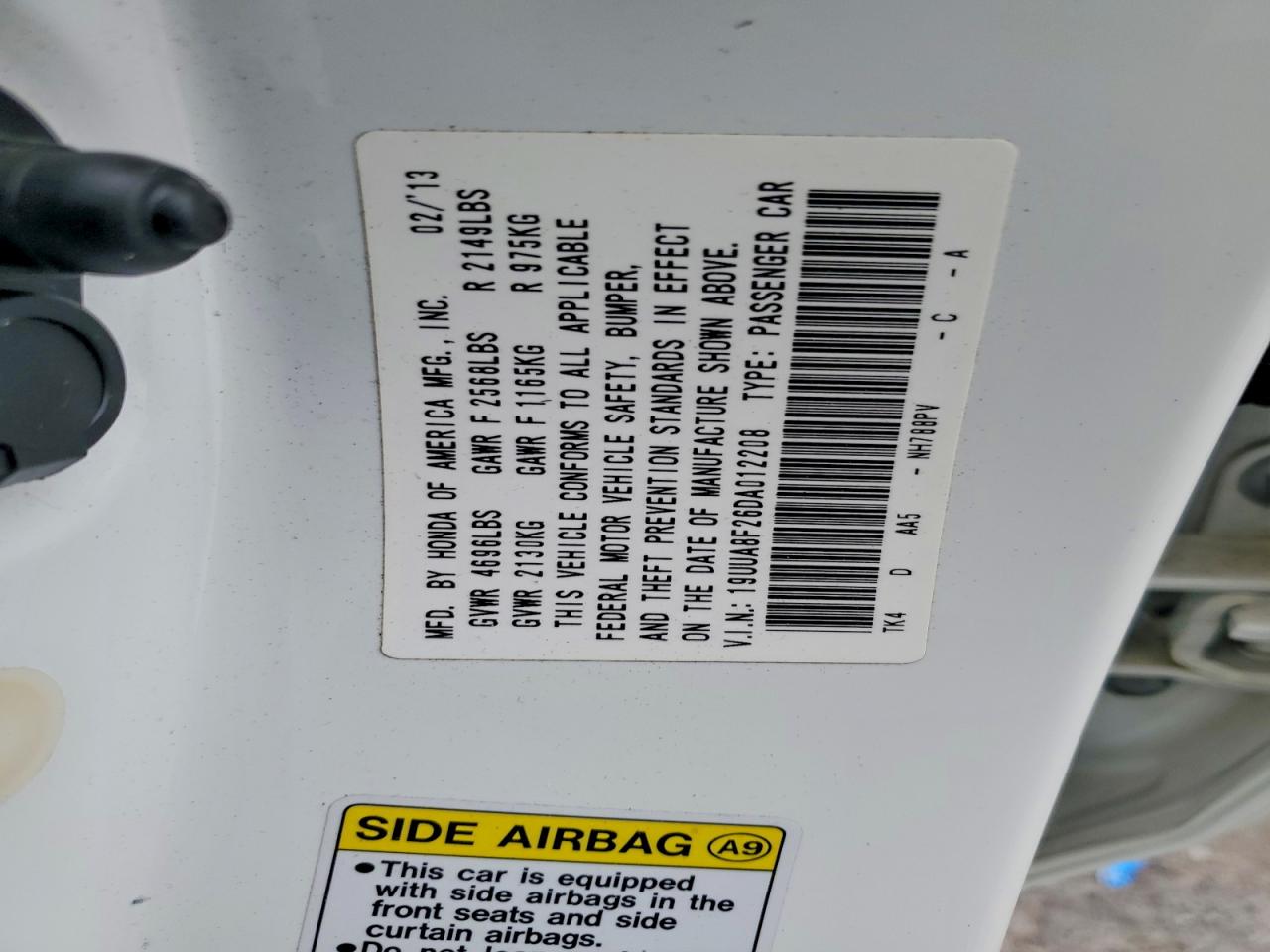 2013 Acura Tl White vin: 19UUA8F26DA012208
