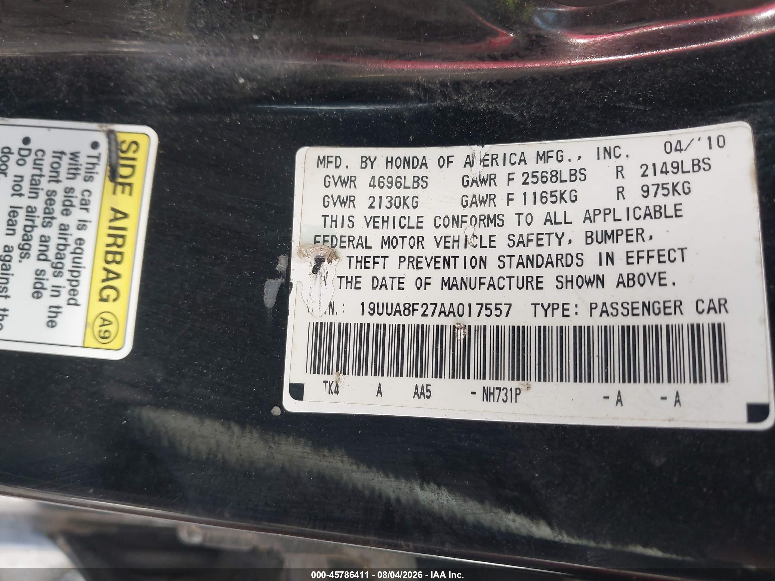 2010 Acura Tl 3.5 Black vin: 19UUA8F27AA017557