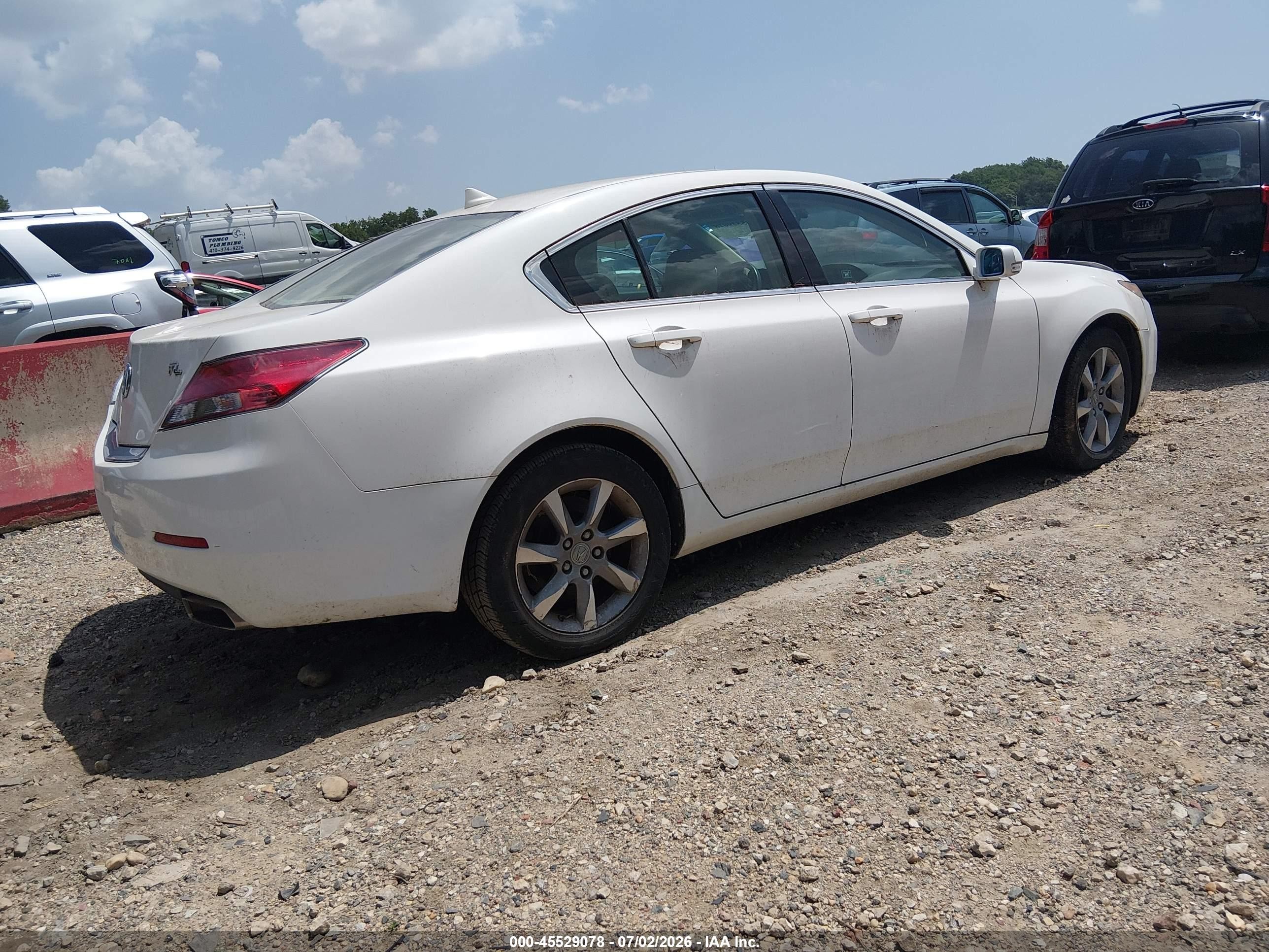 2012 Acura Tl 3.5 White vin: 19UUA8F27CA023149