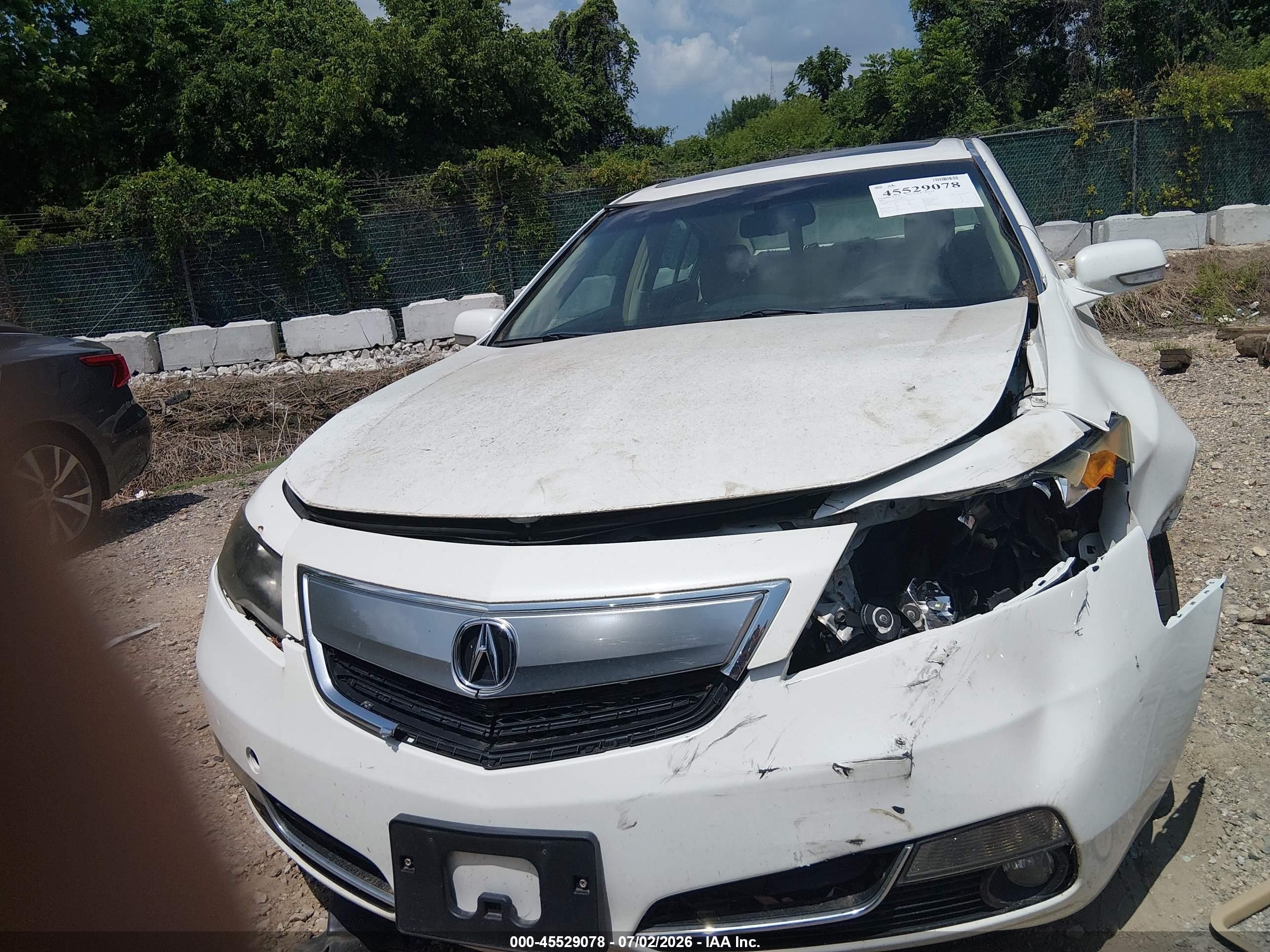 2012 Acura Tl 3.5 White vin: 19UUA8F27CA023149