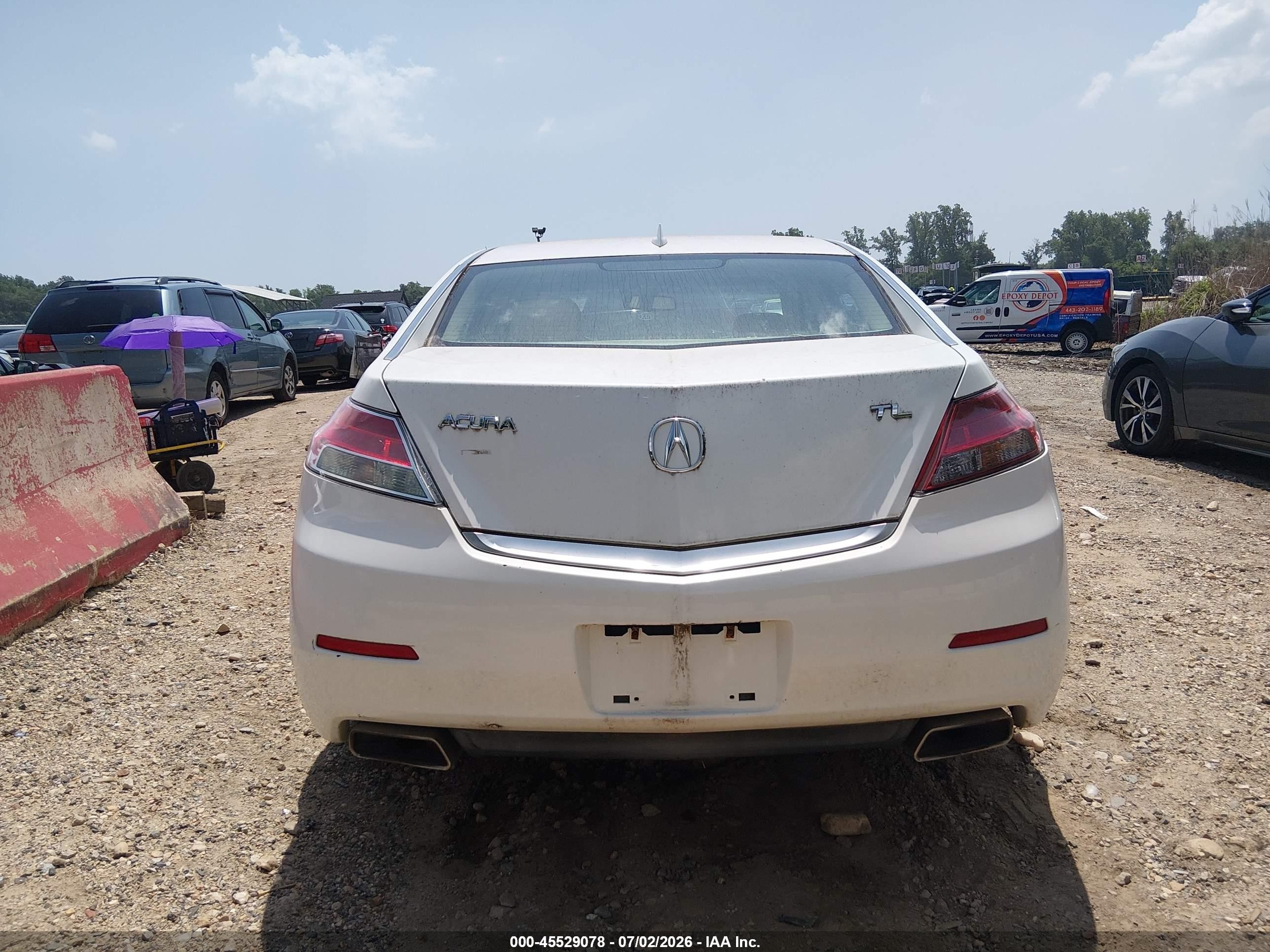 2012 Acura Tl 3.5 White vin: 19UUA8F27CA023149