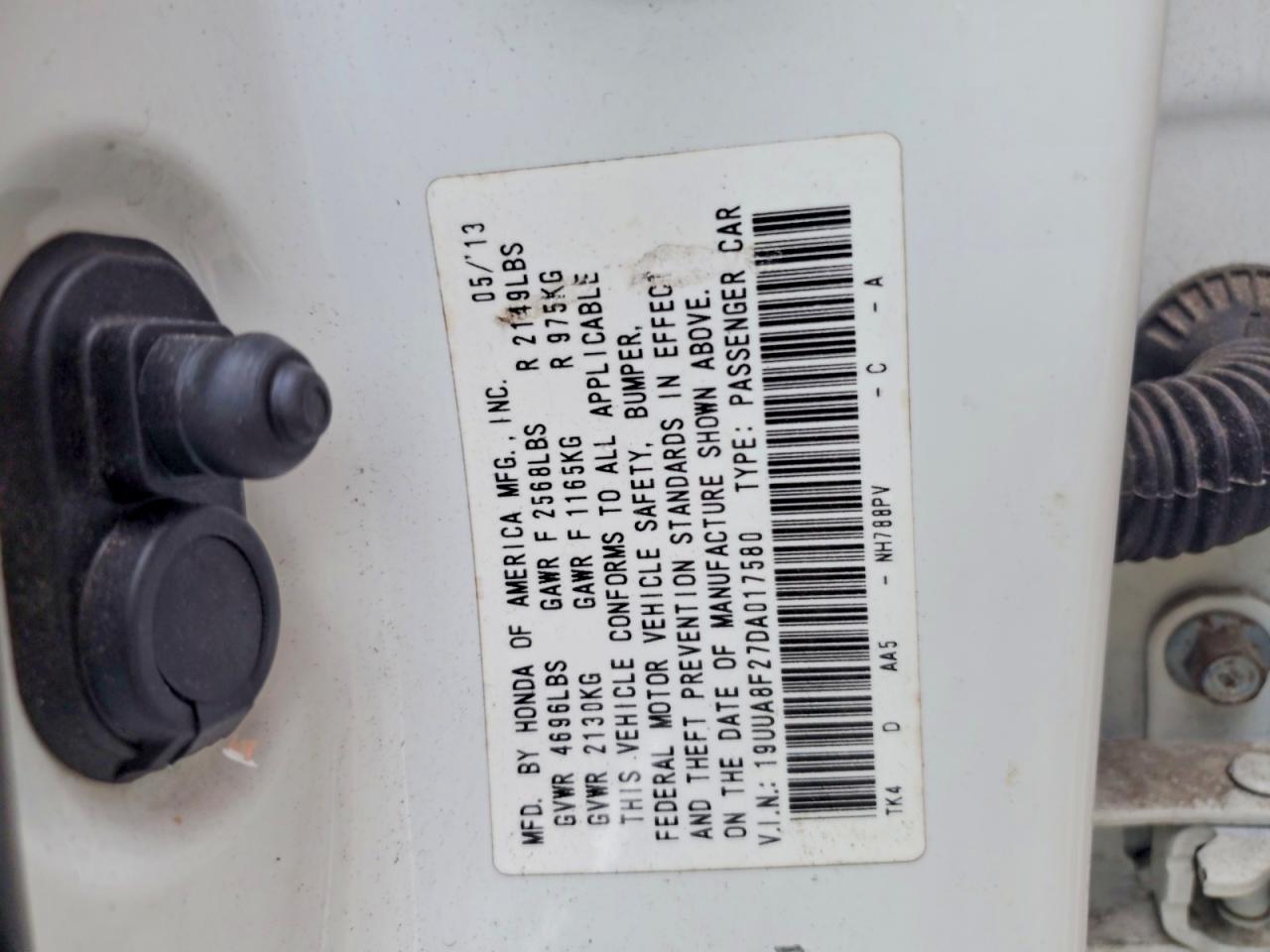 2013 Acura Tl White vin: 19UUA8F27DA017580