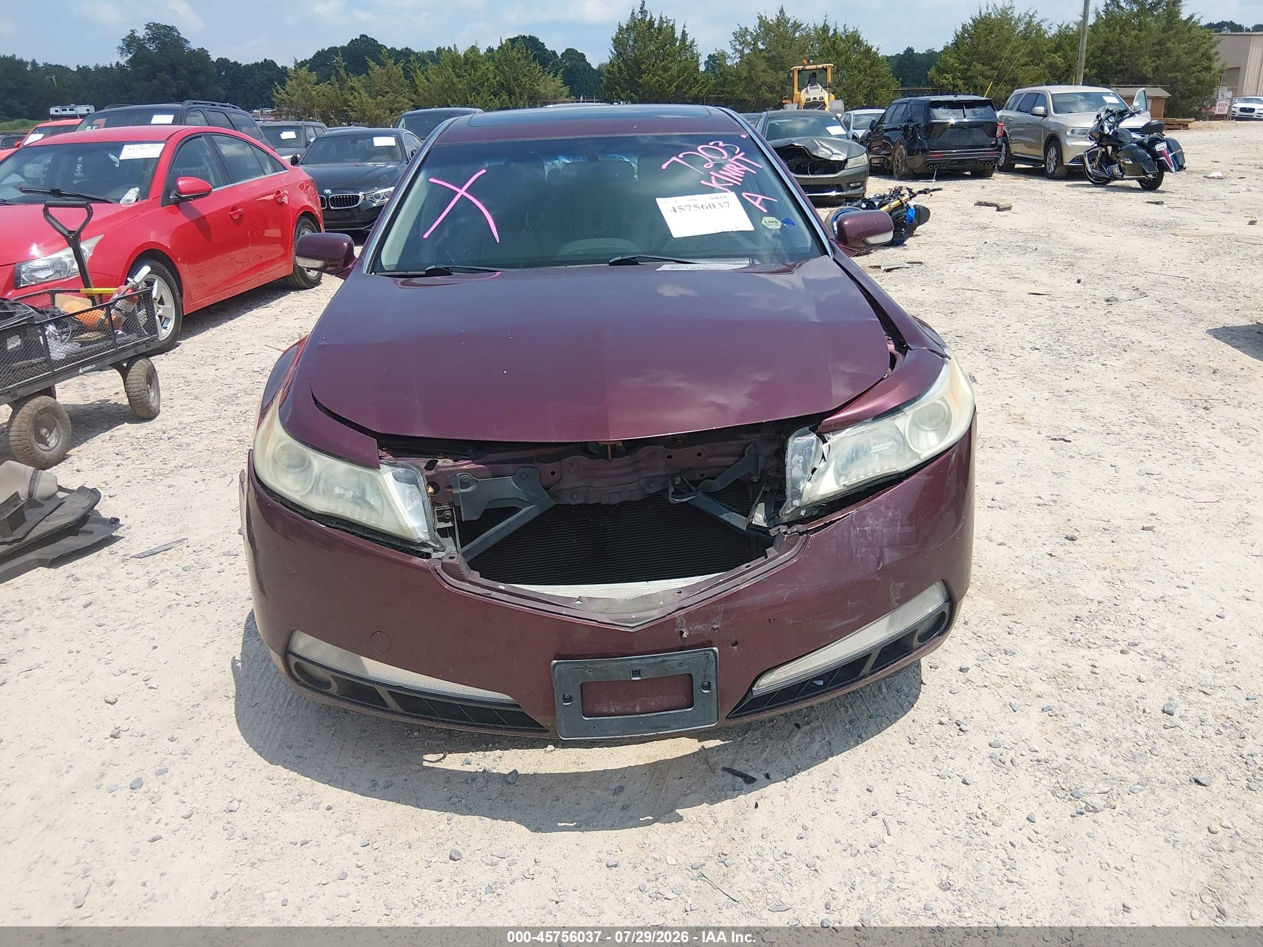 2011 Acura Tl 3.5 Red vin: 19UUA8F28BA007203
