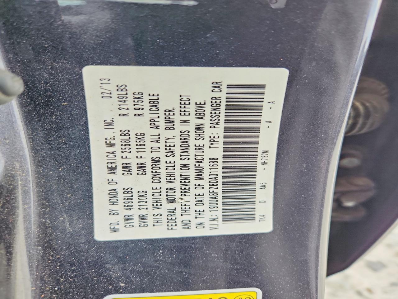 2013 Acura Tl Type S Gray vin: 19UUA8F28DA011688
