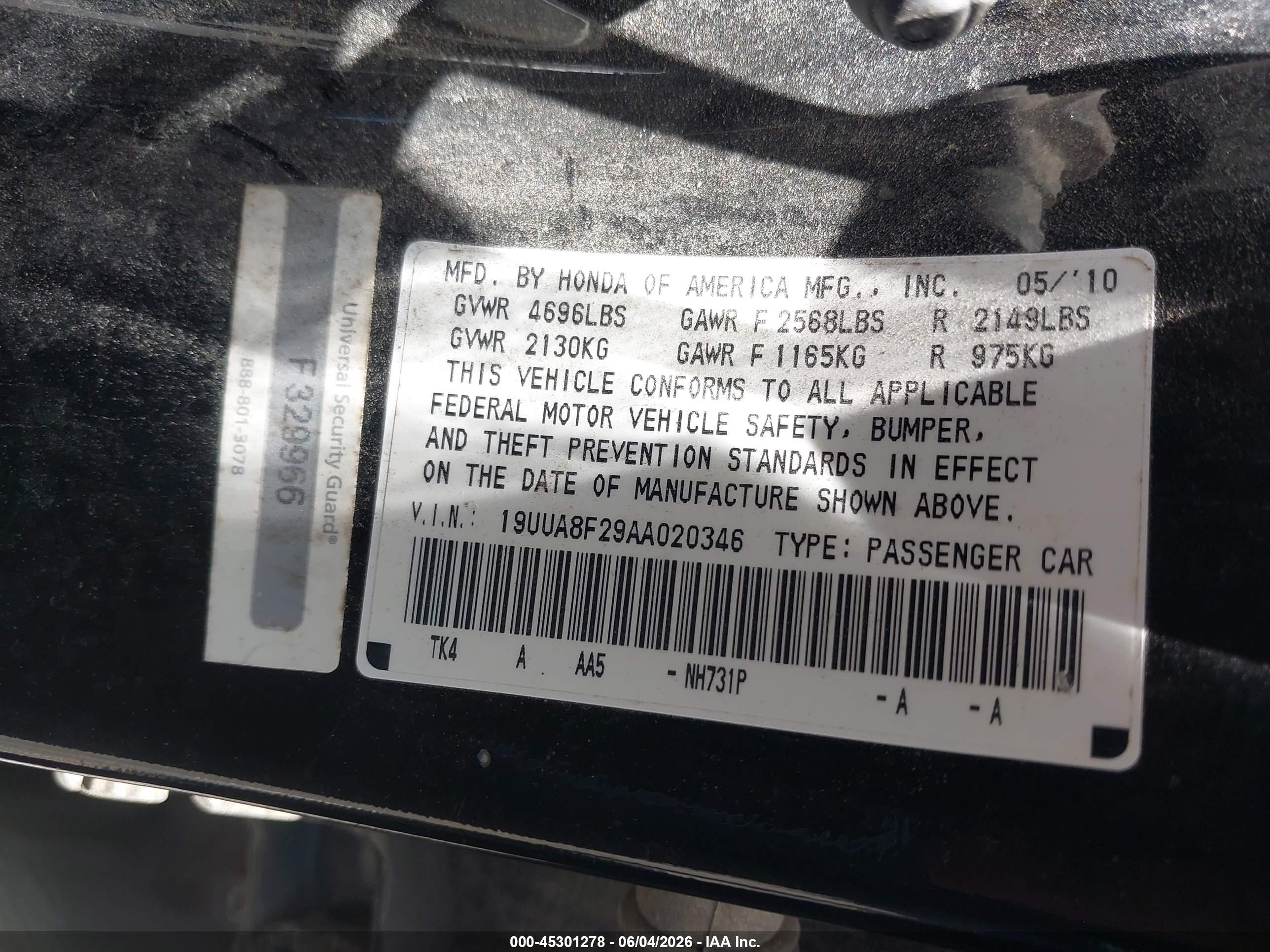 2010 Acura Tl 3.5 Black vin: 19UUA8F29AA020346