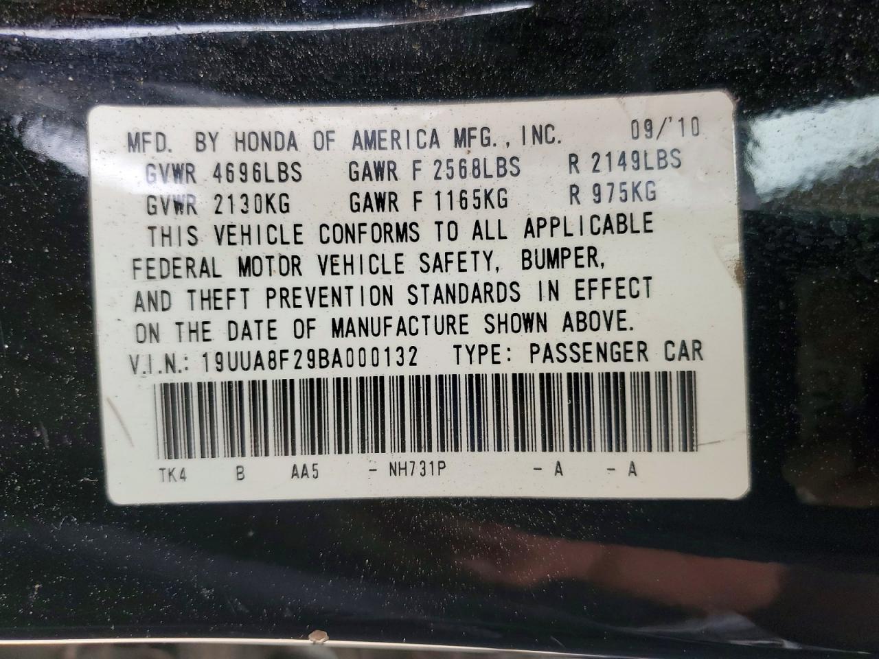 2011 Acura Tl Black vin: 19UUA8F29BA000132