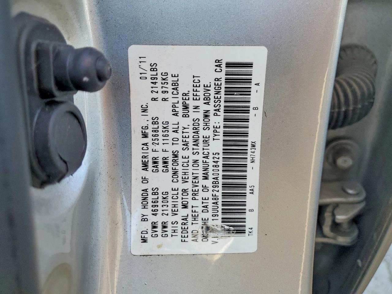 2011 Acura Tl Silver vin: 19UUA8F29BA008425