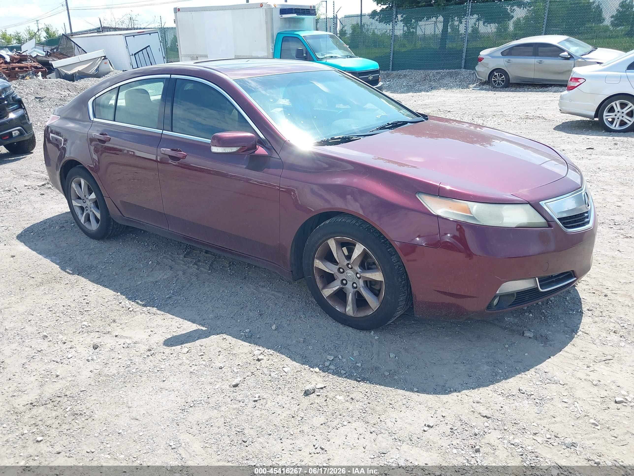2013 Acura Tl 3.5 Бордовый vin: 19UUA8F29DA008590