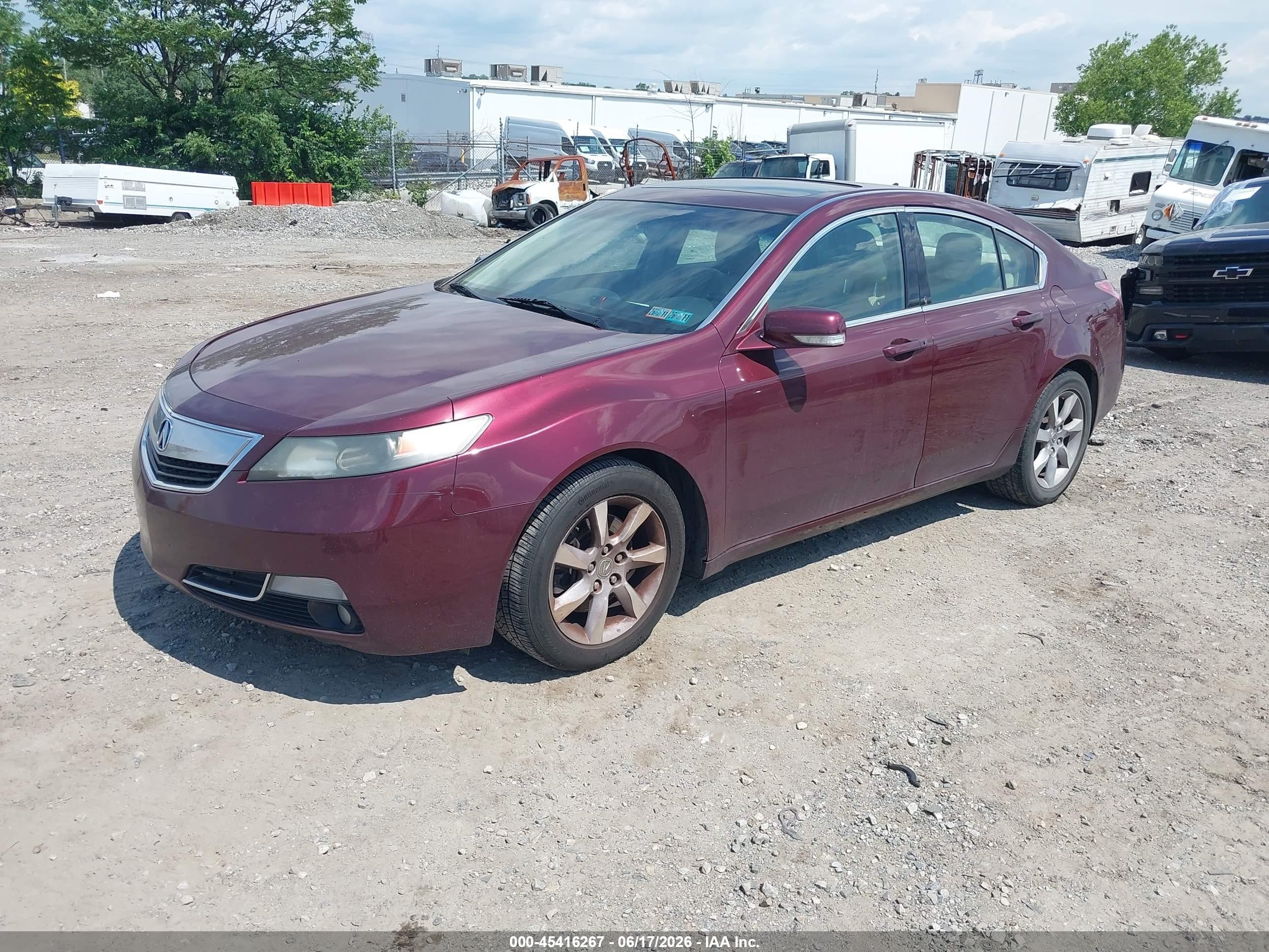 2013 Acura Tl 3.5 Бордовый vin: 19UUA8F29DA008590