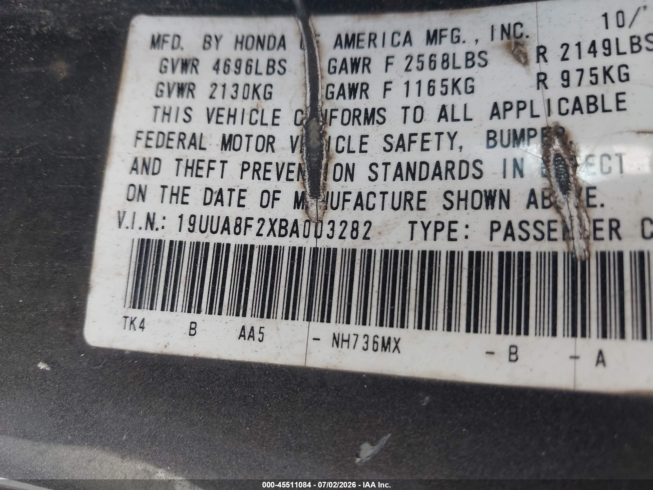 2011 Acura Tl 3.5 Gray vin: 19UUA8F2XBA003282
