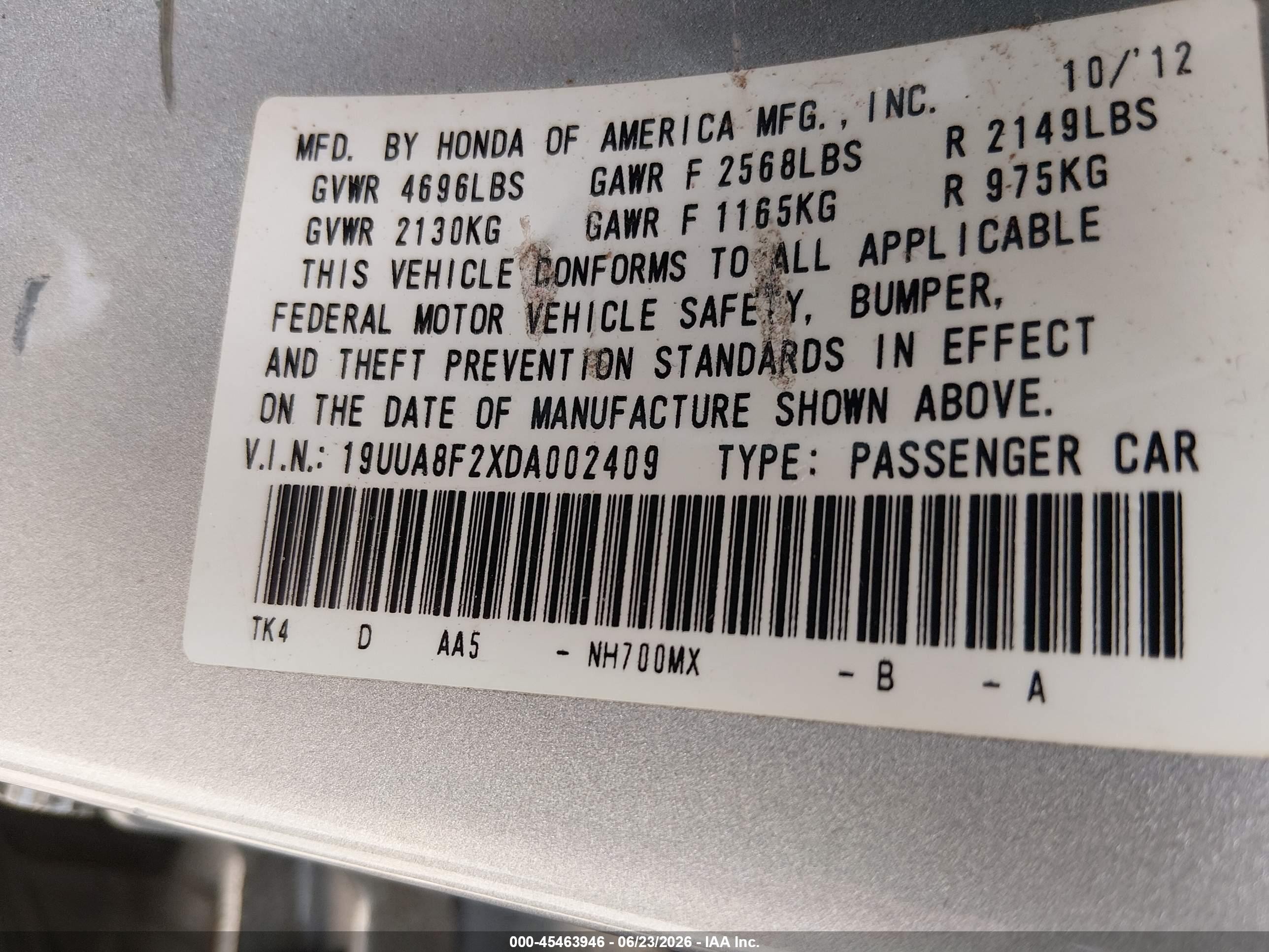 2013 Acura Tl 3.5 Silver vin: 19UUA8F2XDA002409
