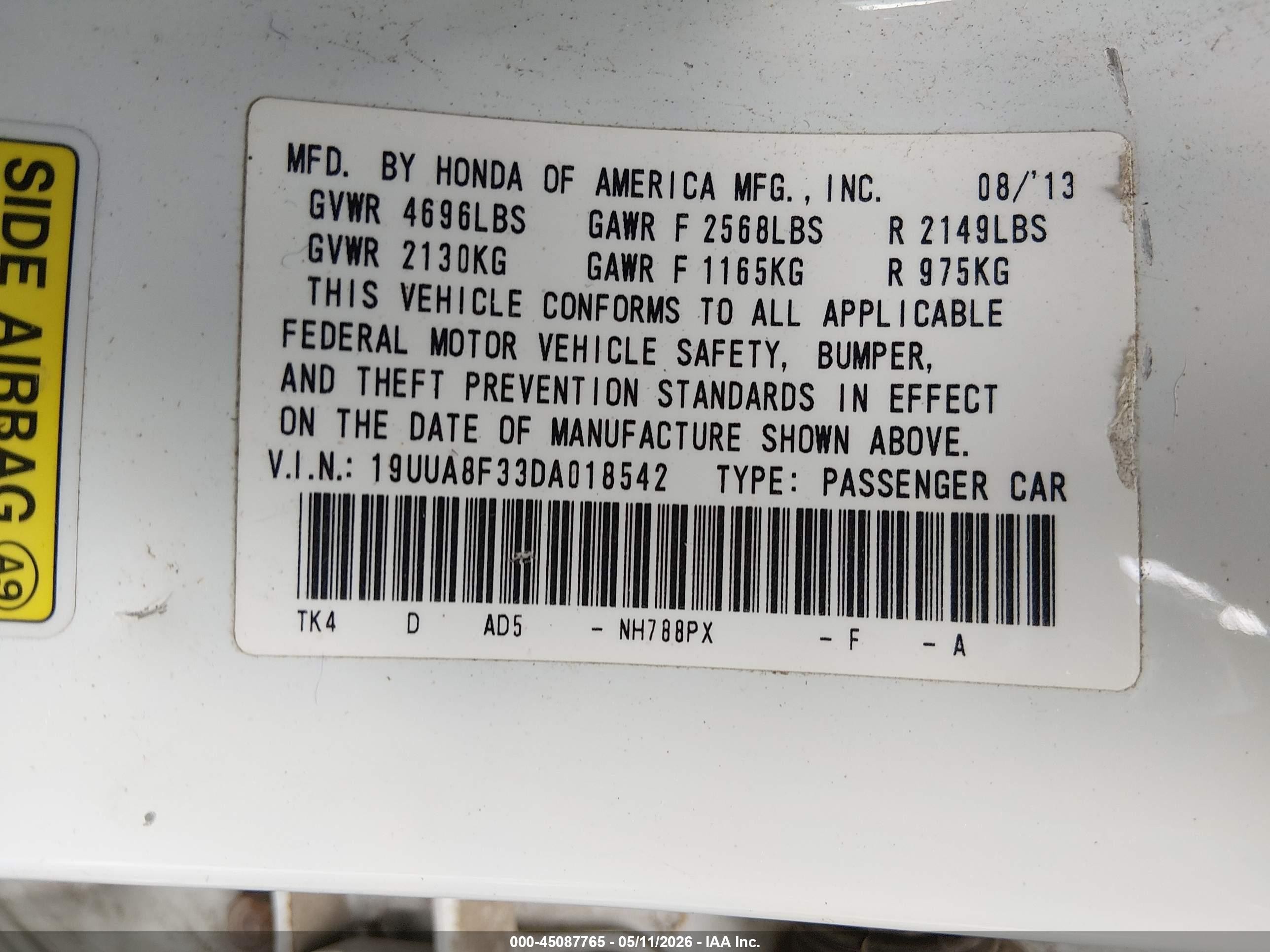 2013 Acura Tl 3.5 Special Edition White vin: 19UUA8F33DA018542