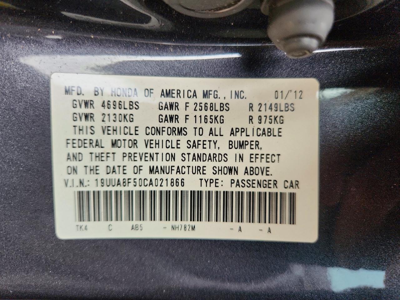2012 Acura Tl Gray vin: 19UUA8F50CA021866