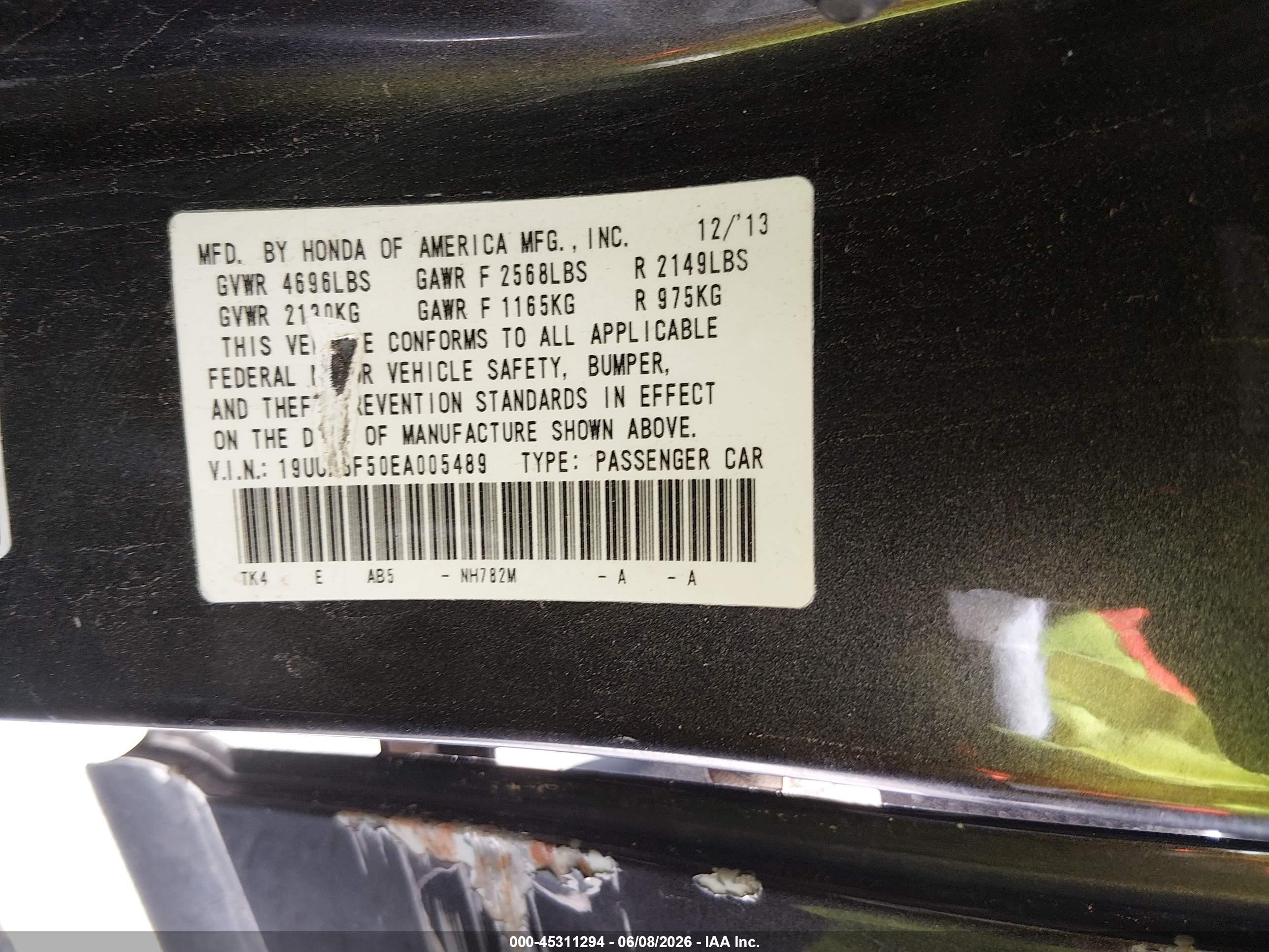 2014 Acura Tl 3.5 Black vin: 19UUA8F50EA005489