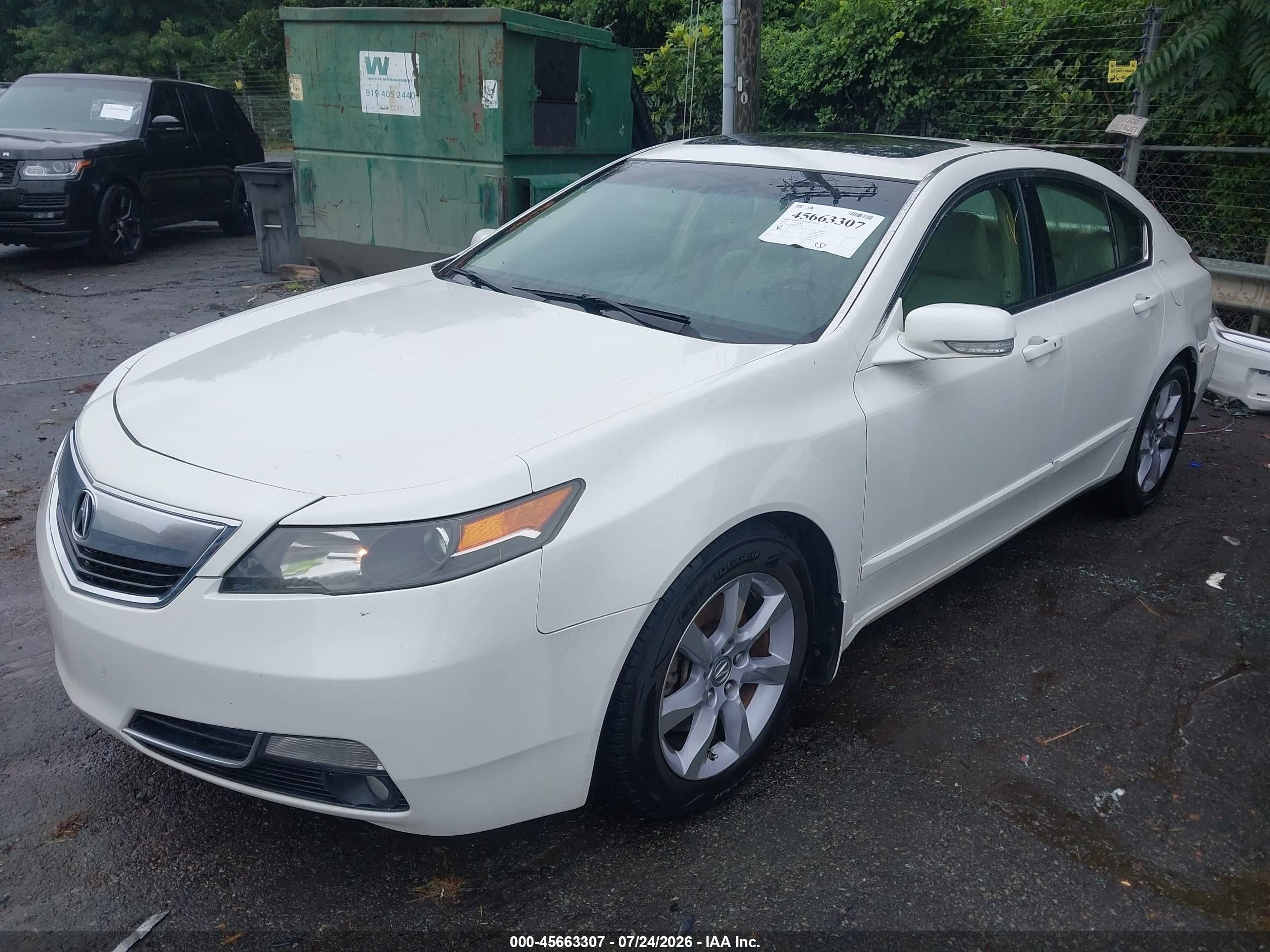2014 Acura Tl 3.5 White vin: 19UUA8F50EA006755