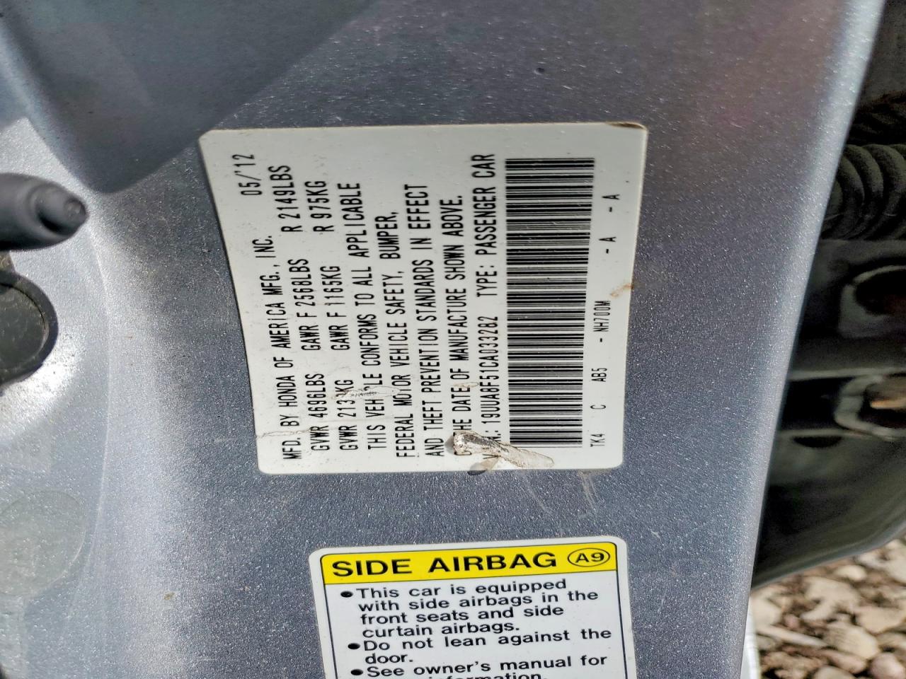 2012 Acura Tl Silver vin: 19UUA8F51CA033282