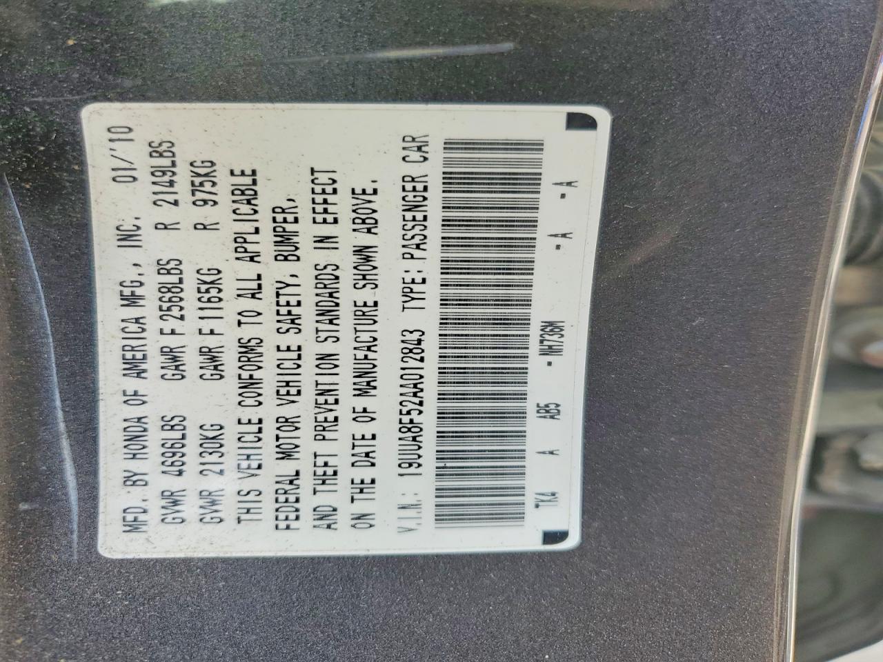 2010 Acura Tl Gray vin: 19UUA8F52AA012843