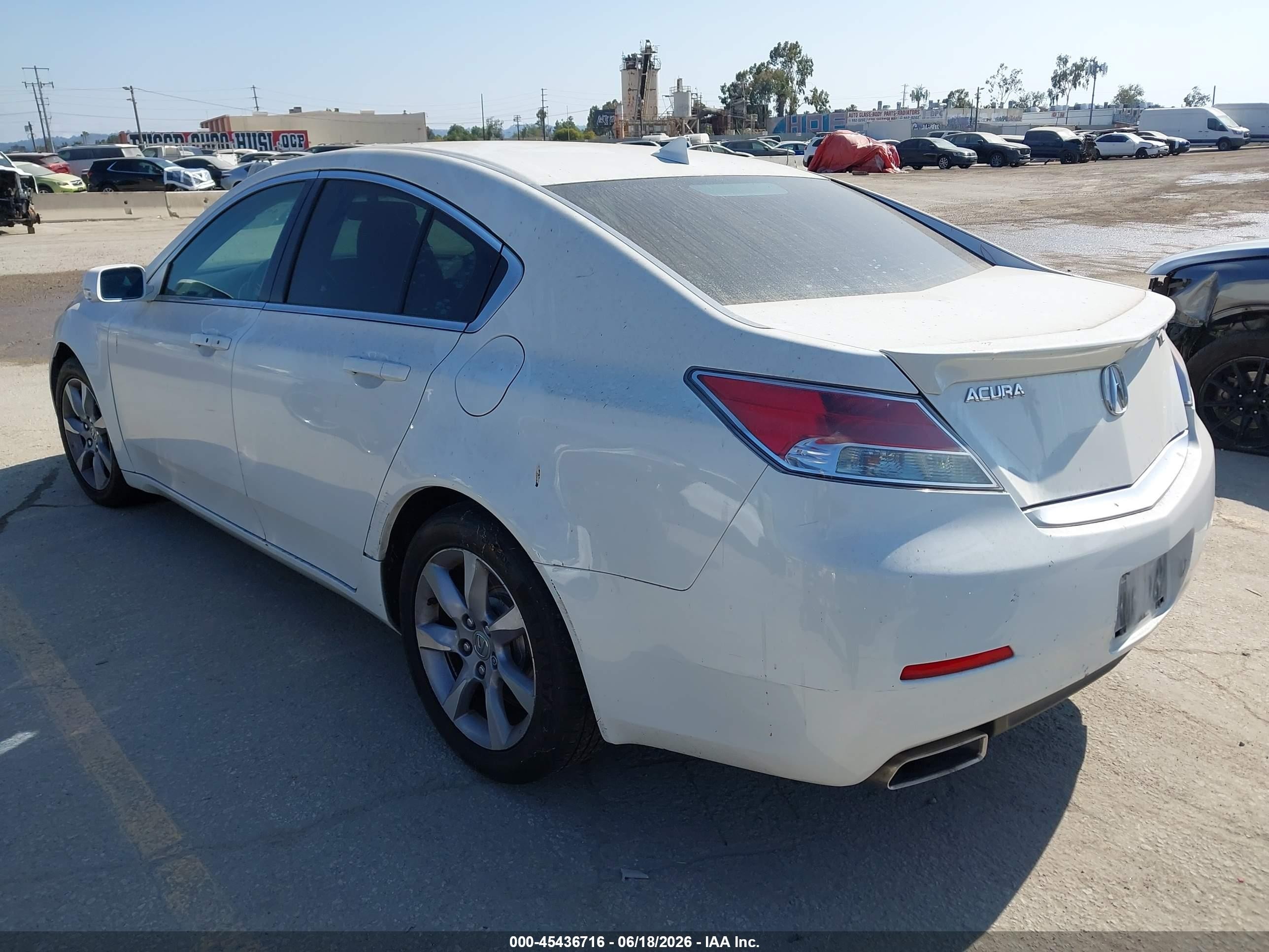 2012 Acura Tl 3.5 White vin: 19UUA8F52CA020105