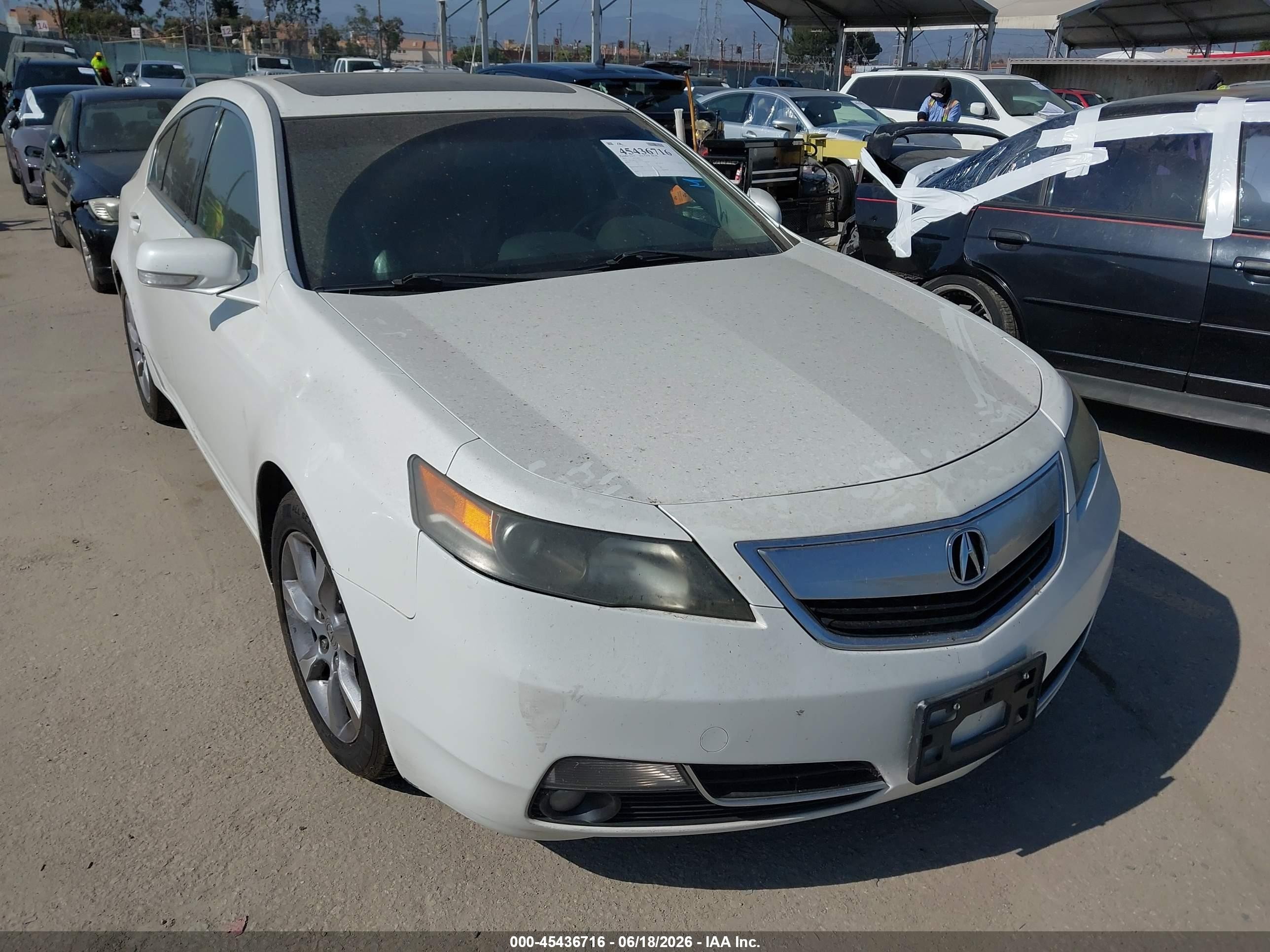 2012 Acura Tl 3.5 White vin: 19UUA8F52CA020105