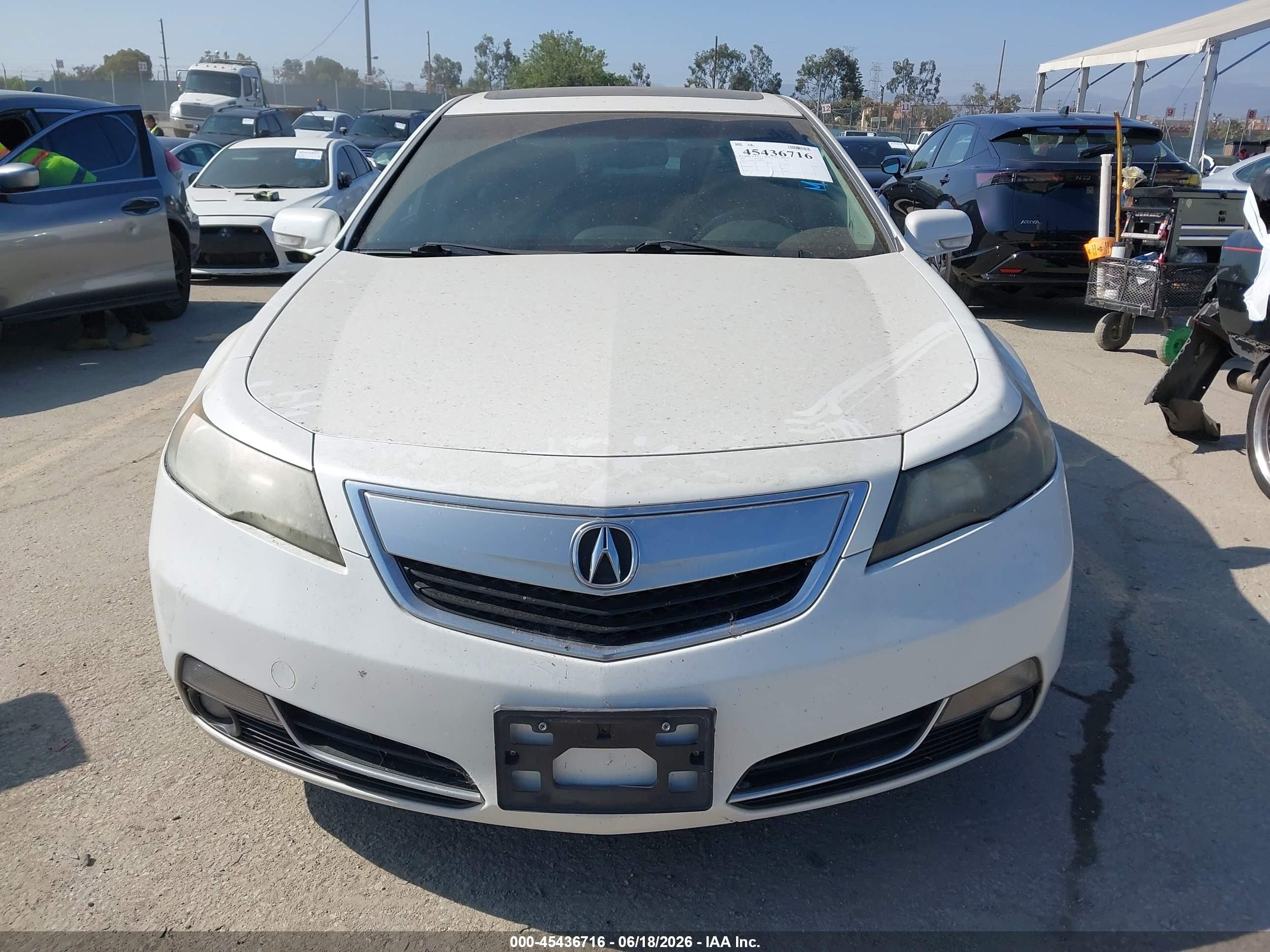 2012 Acura Tl 3.5 White vin: 19UUA8F52CA020105